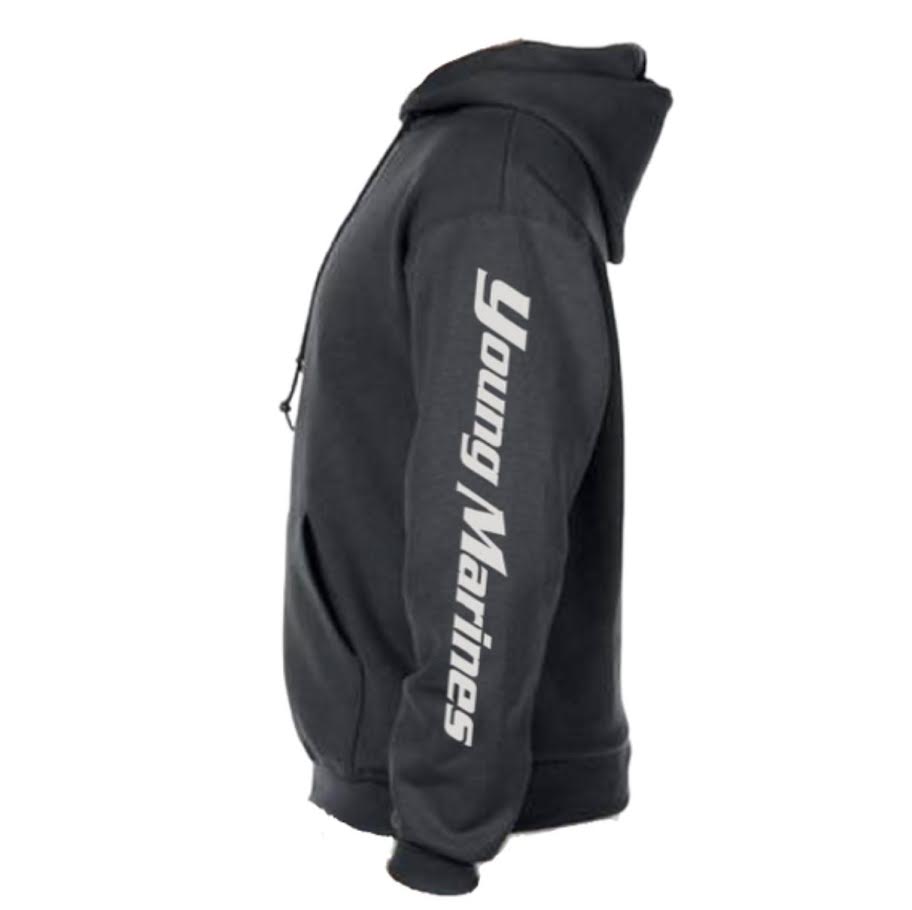 Young Marines Zippered Hoodie Black Heather