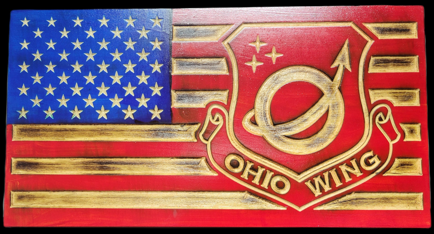 CAP Wooden US Flag with logo