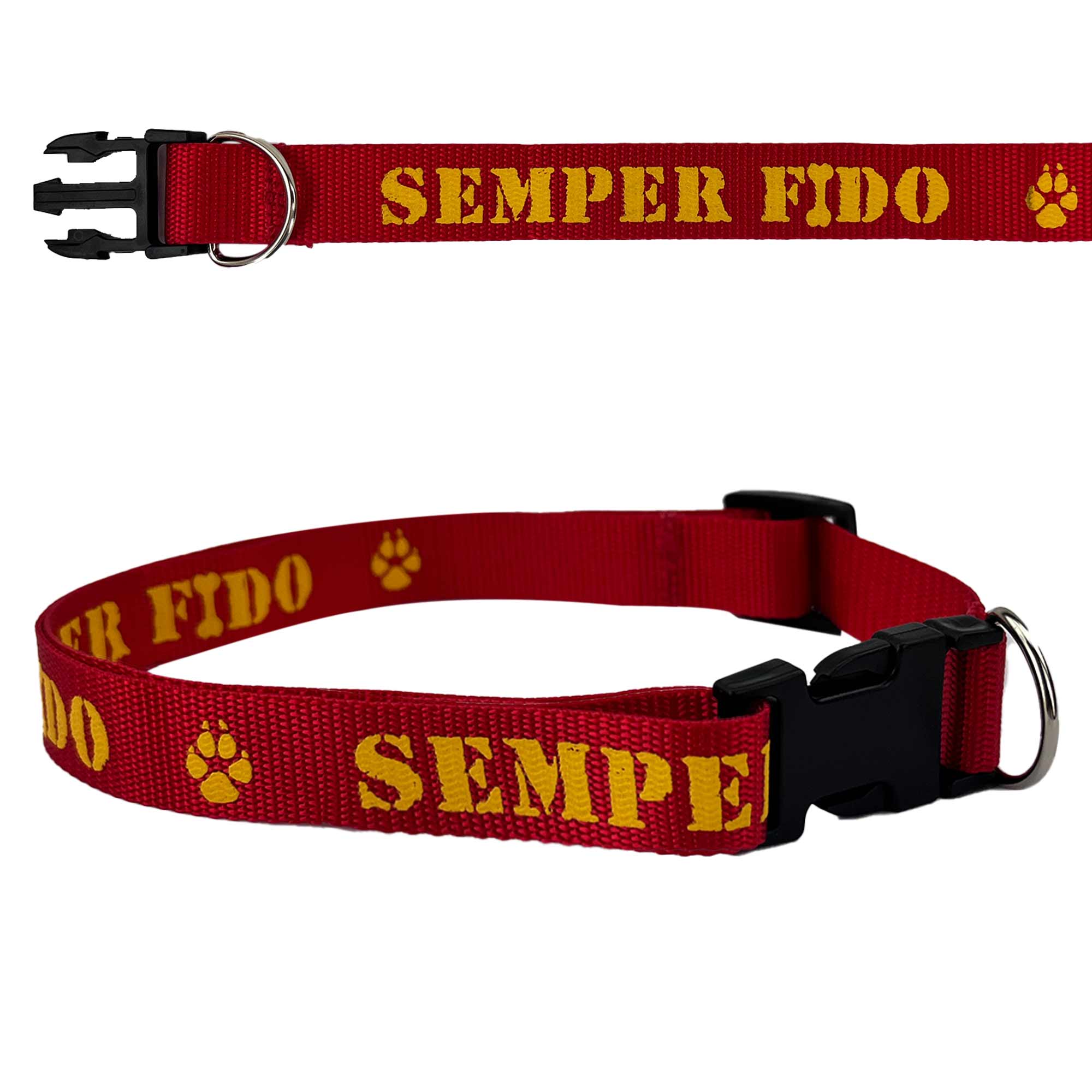 USMC Pet Collar - Red SEMPER FIDO