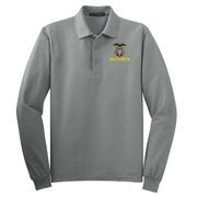 Men's Cool Grey Long Sleeve Polo Shirt Embroidered With Sea Cadet Logo