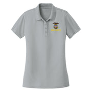 Ladies Cool Grey Short Sleeve Polo Shirt Embroidered With Sea Cadet Logo
