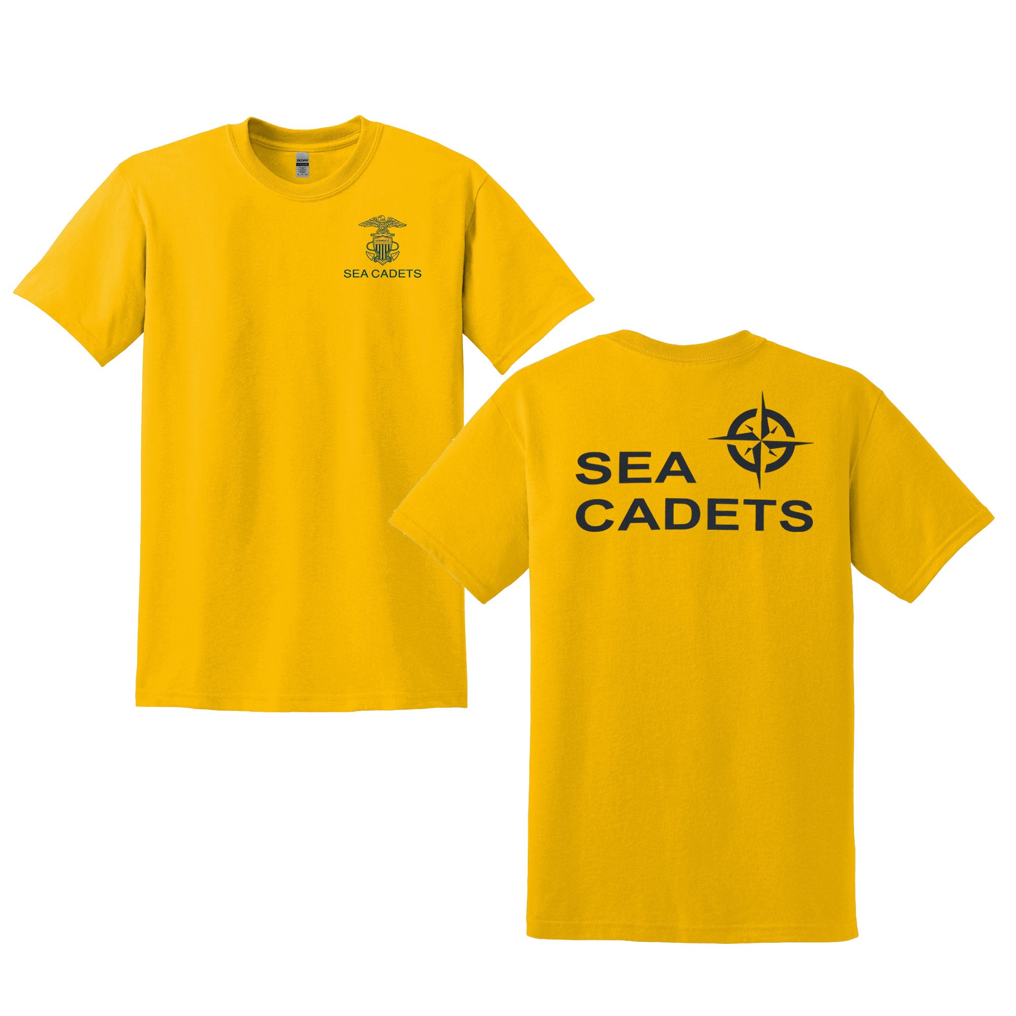 SEA CADET PT SHIRT GOLD WITH COMPASS ROSE