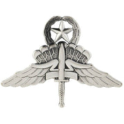 Army Badge: Free Fall Master Jump Wings Halo - silver oxidized