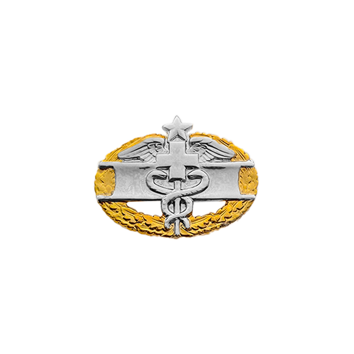 Army Badge: Master Combat Medical Second Award - dress miniature size, mirror finish
