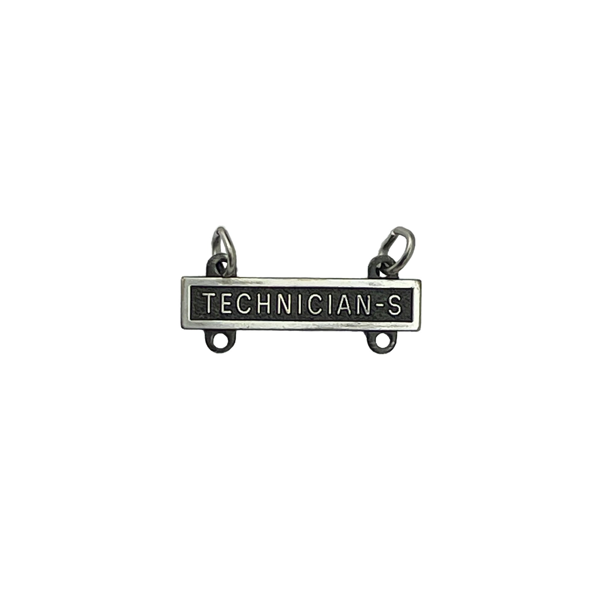 Army Qualification Bar: Technician "S" - silver oxidized finish