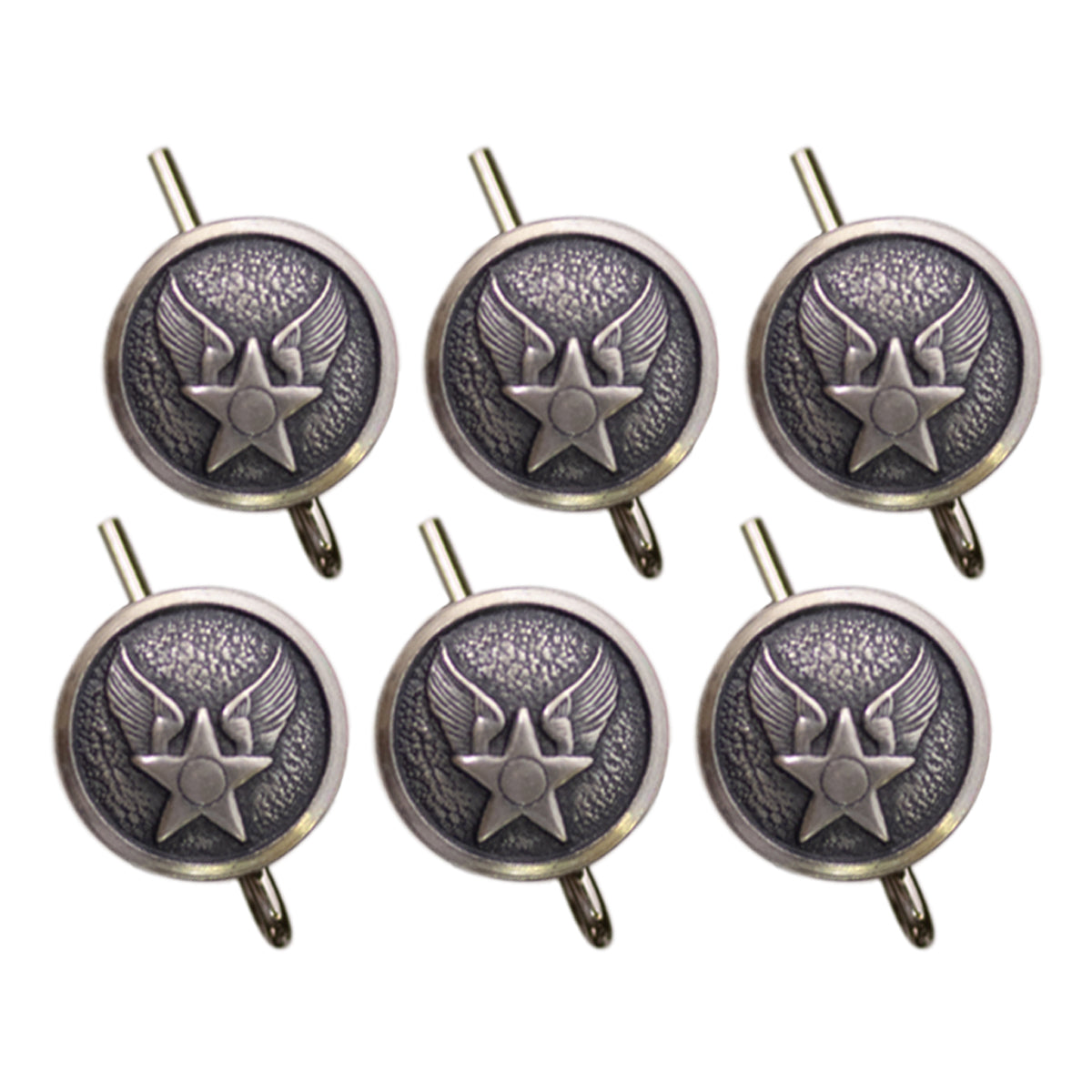 Air Force Button Set Female - 6/20L HAP Arnold Silver Oxidize