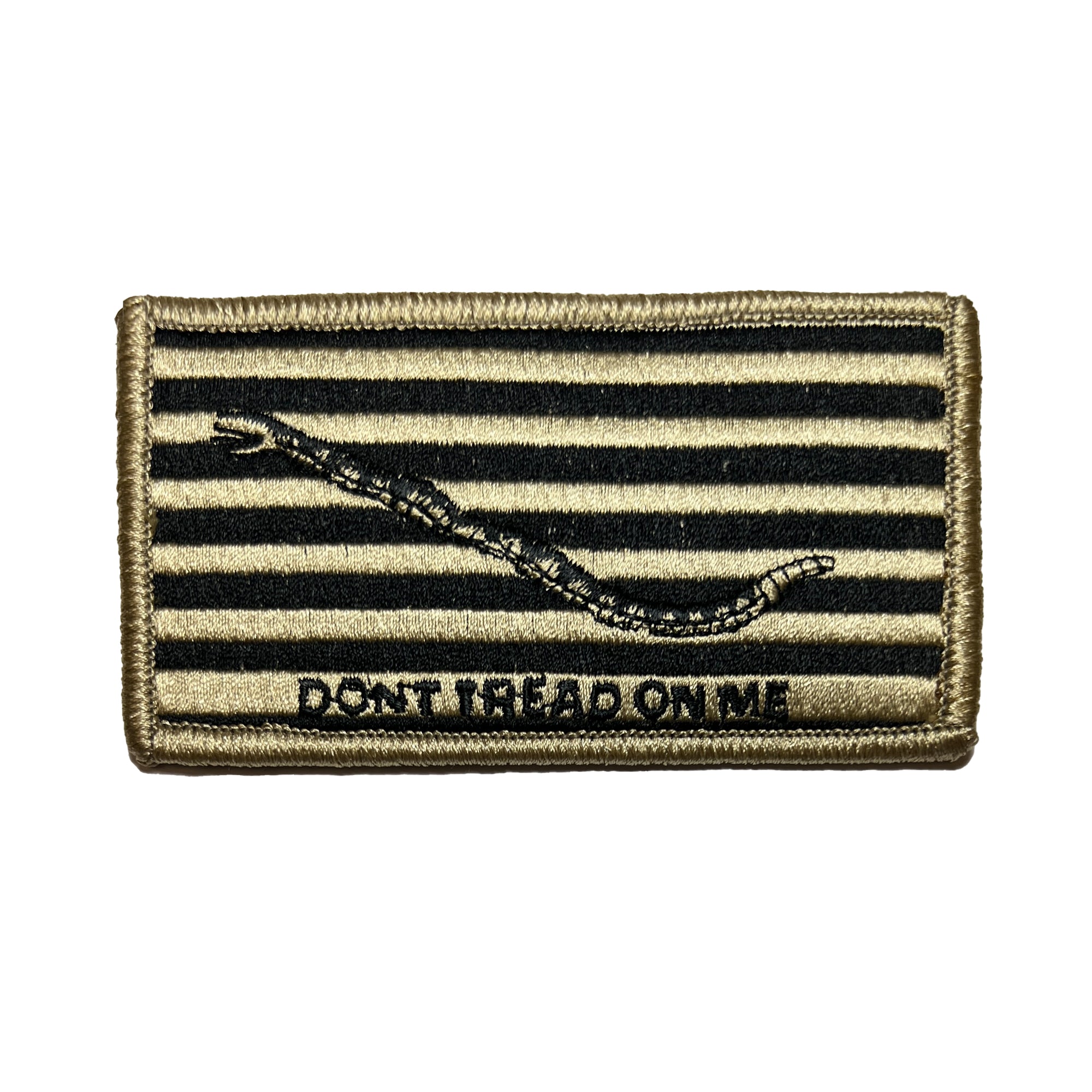 Flag Patch Khaki: Don't Tread On Me Flag - Embroidered 2 Piece Organizational Clothing (2POC)