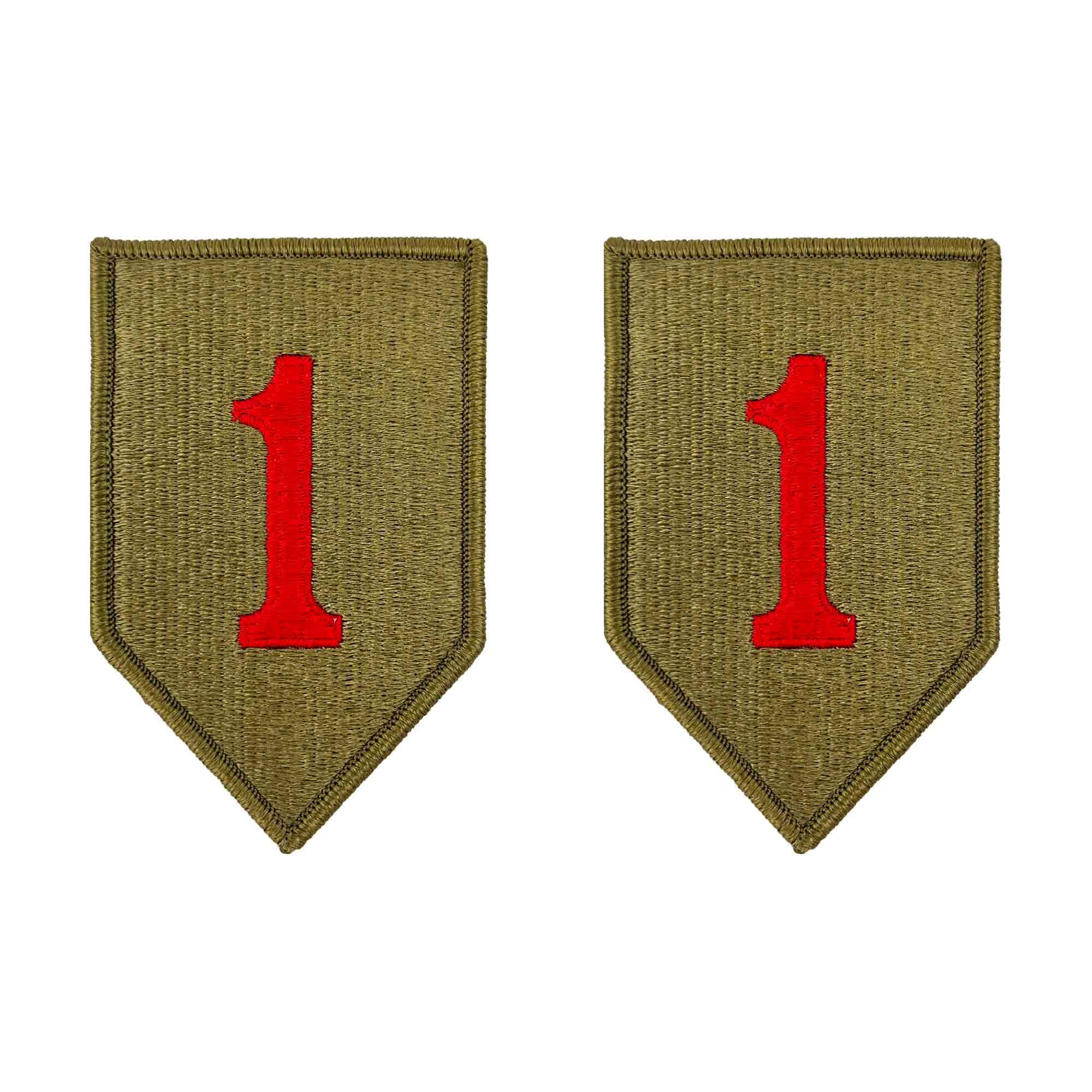 Army Patch: First Infantry Division with Red 1 - embroidered on OCP w/Hook