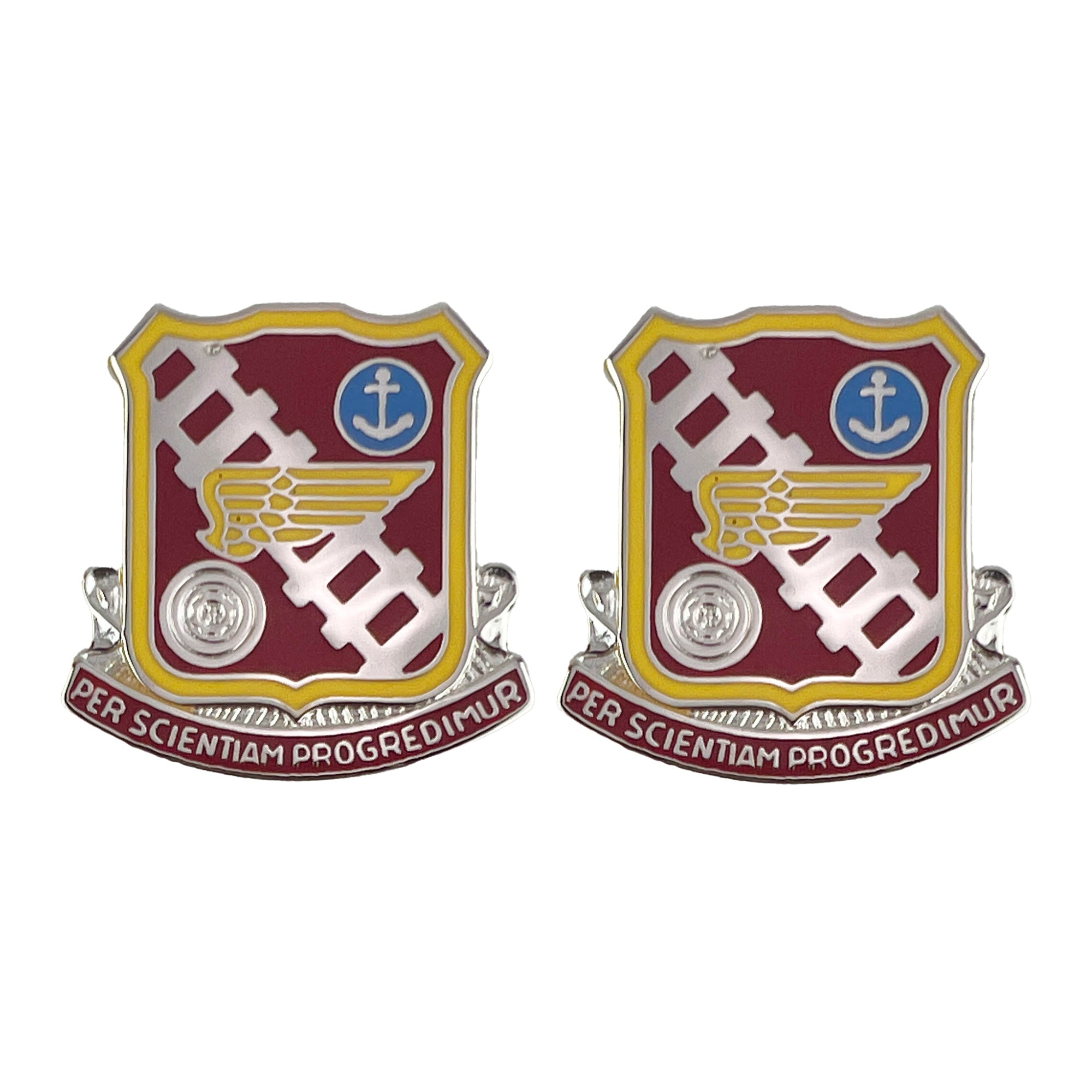 Army Crest: Transportation Center and School: Motto - Per Scientiam Progredimur