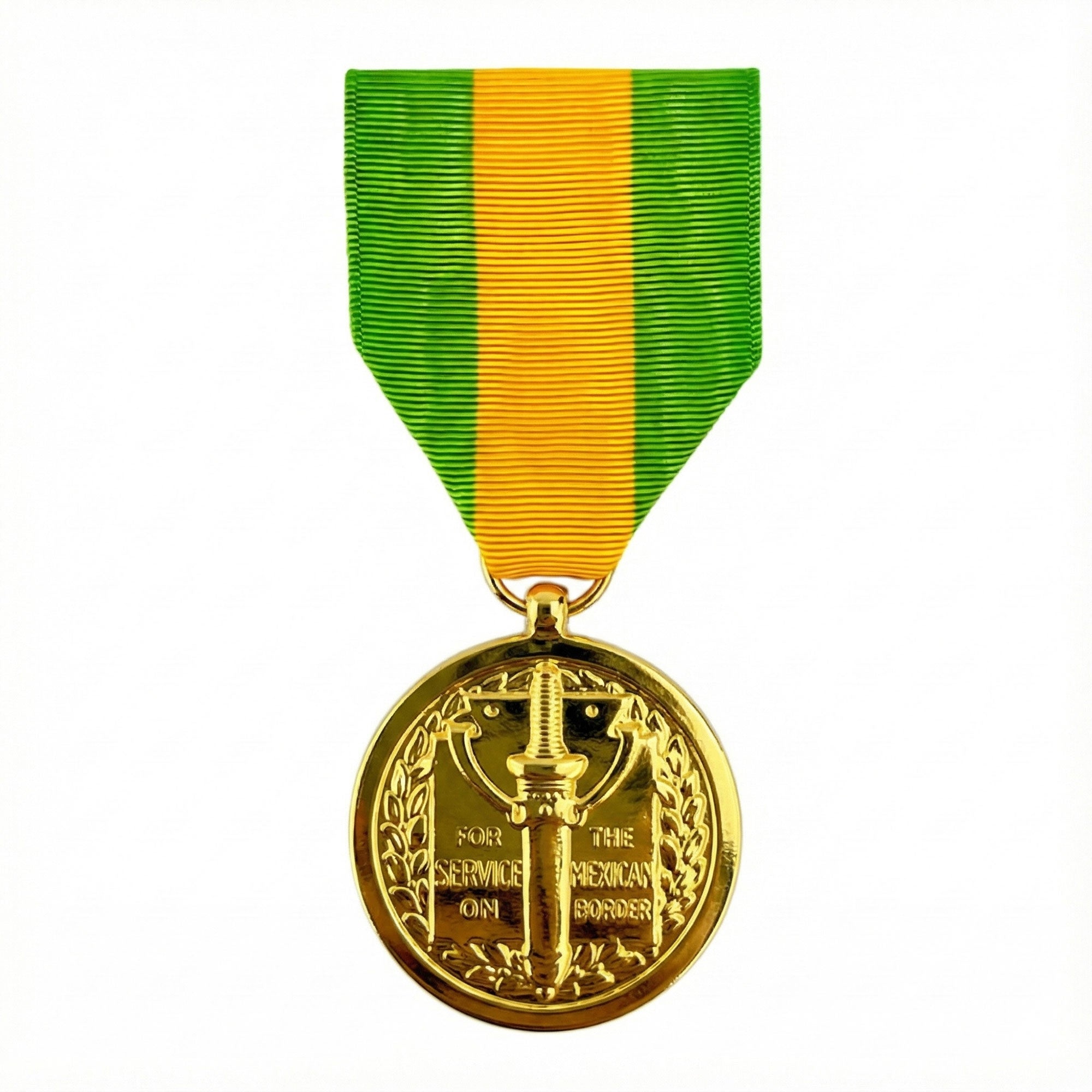 Full Size Medal: Mexican Border Defense - Anodized 24K Gold Plated