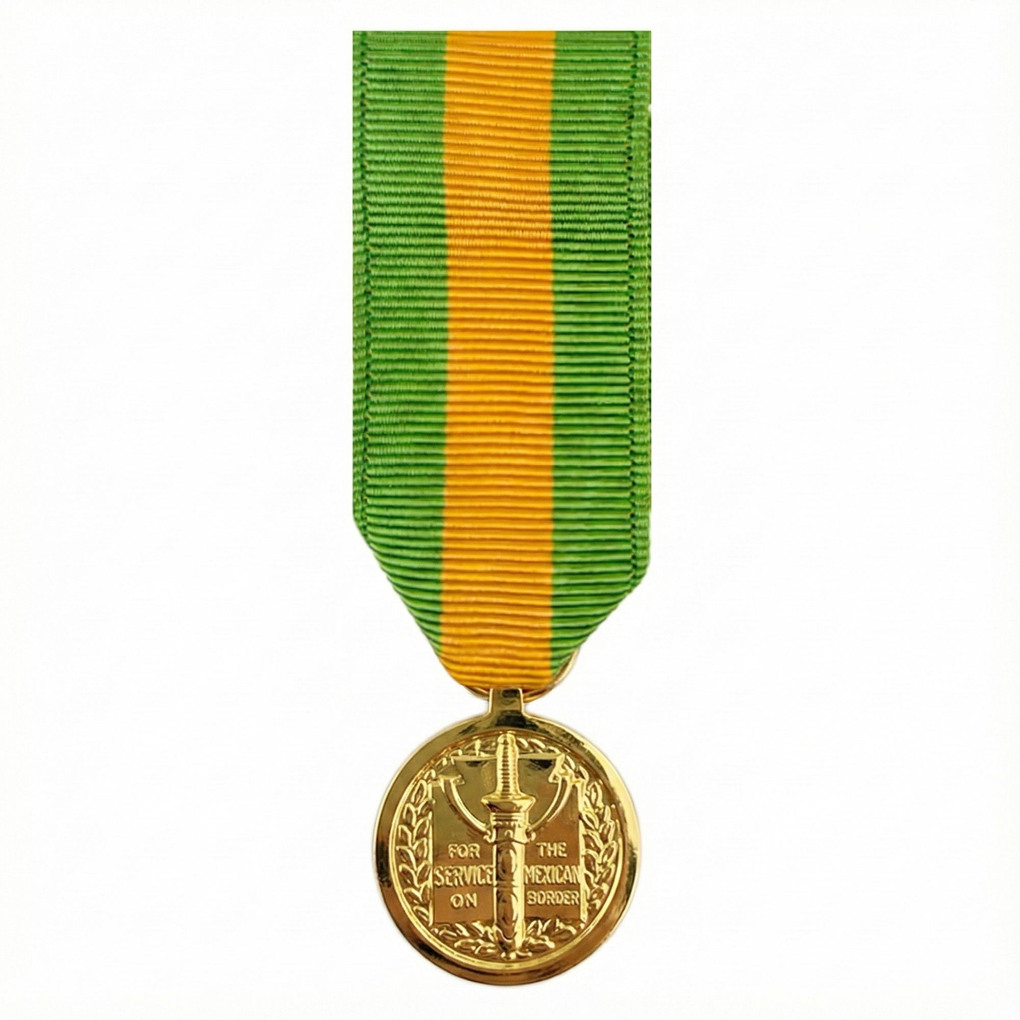 Miniature Medal: Mexican Border Defense - Anodized 24K Gold Plated