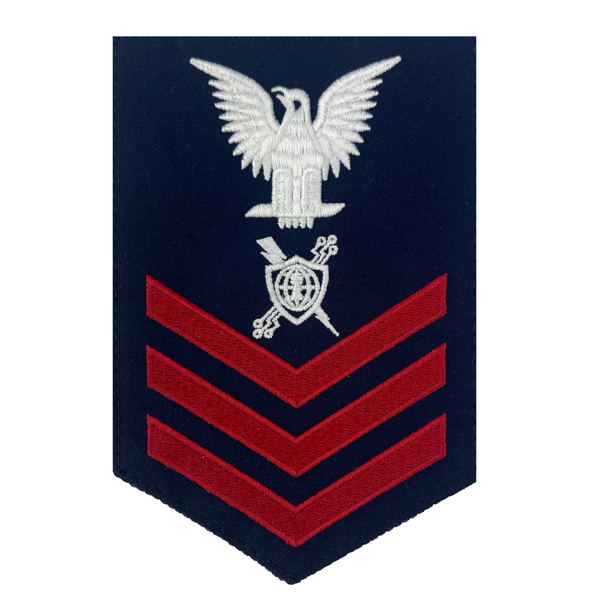 Coast Guard E6 Rating Badge: Cyber Mission Specialist - Blue