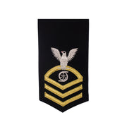 Navy E7 FEMALE Rating Badge: GS Gas Turbine System Technician - seaworthy gold on blue