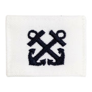 Navy Rating Badge: Striker Mark for BM Boatswains Mate - white CNT for dress uniforms
