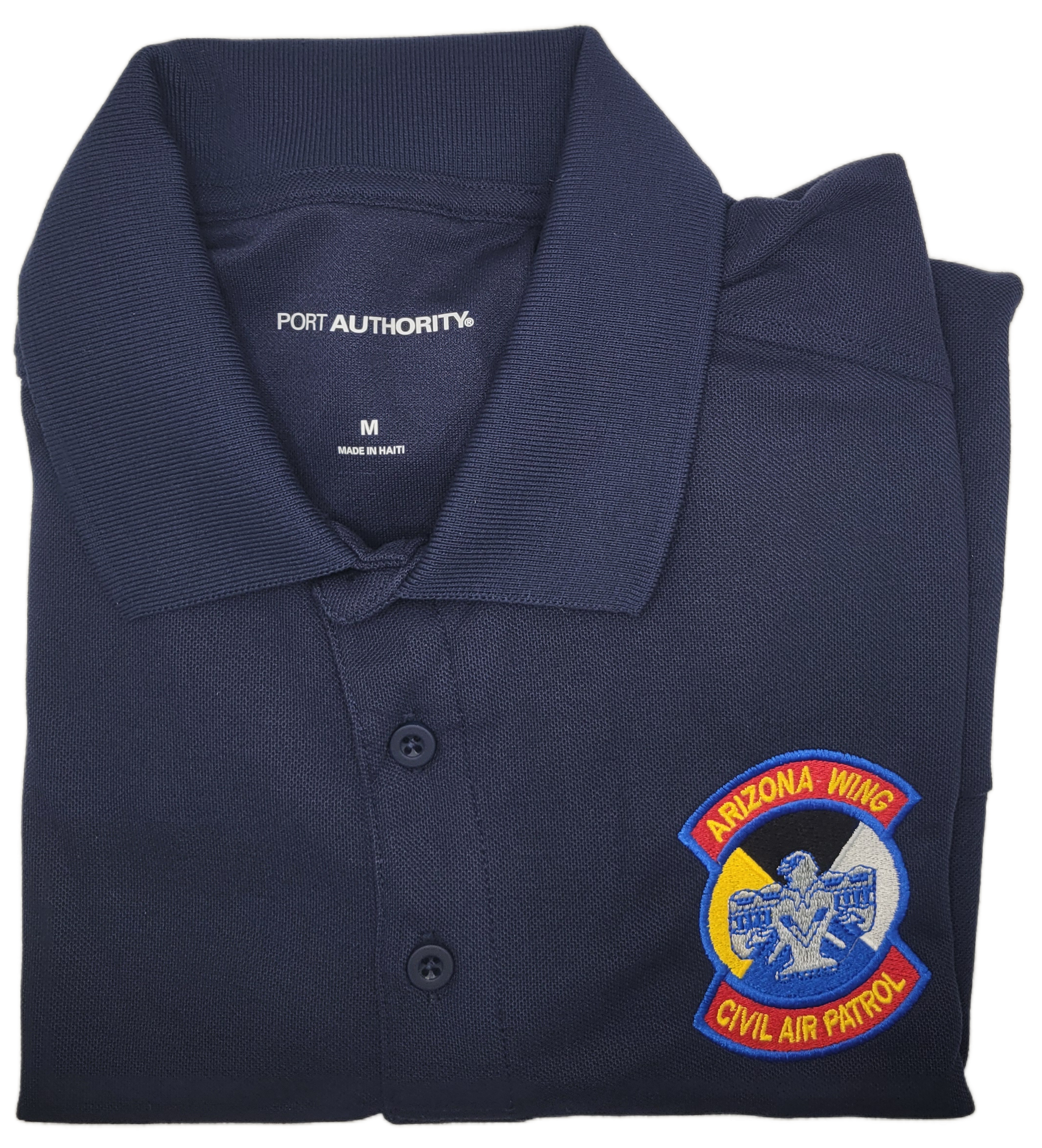 Civil Air Patrol Leisure Shirt: Polo (Navy Blue) with Wing/Region Emb Male