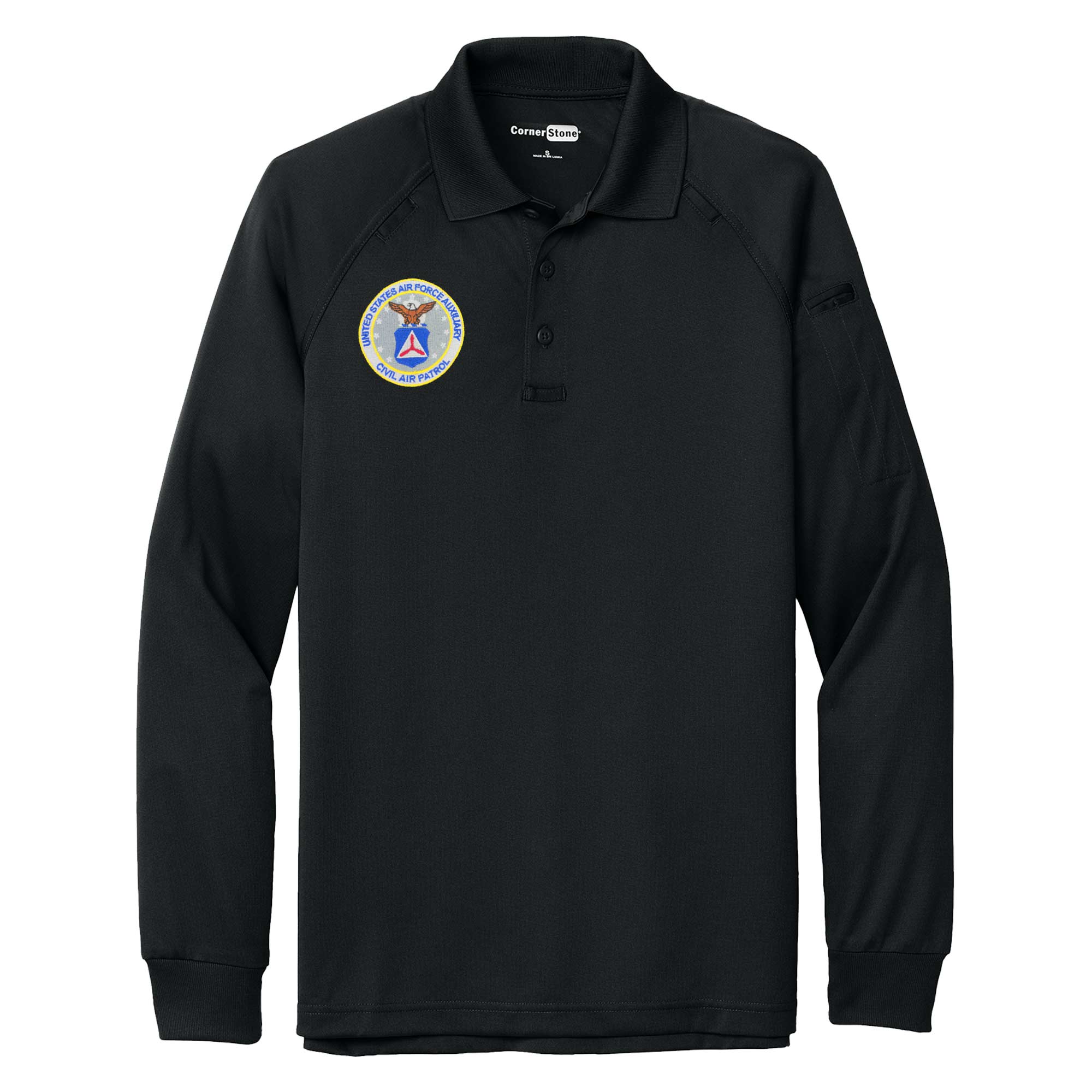 Civil Air Patrol Uniform: Tactical Golf Shirt with Seal (Long-Sleeve) - male (PERSONALIZED) **PLEASE CHECK THE SIZE MEASUREMENTS**