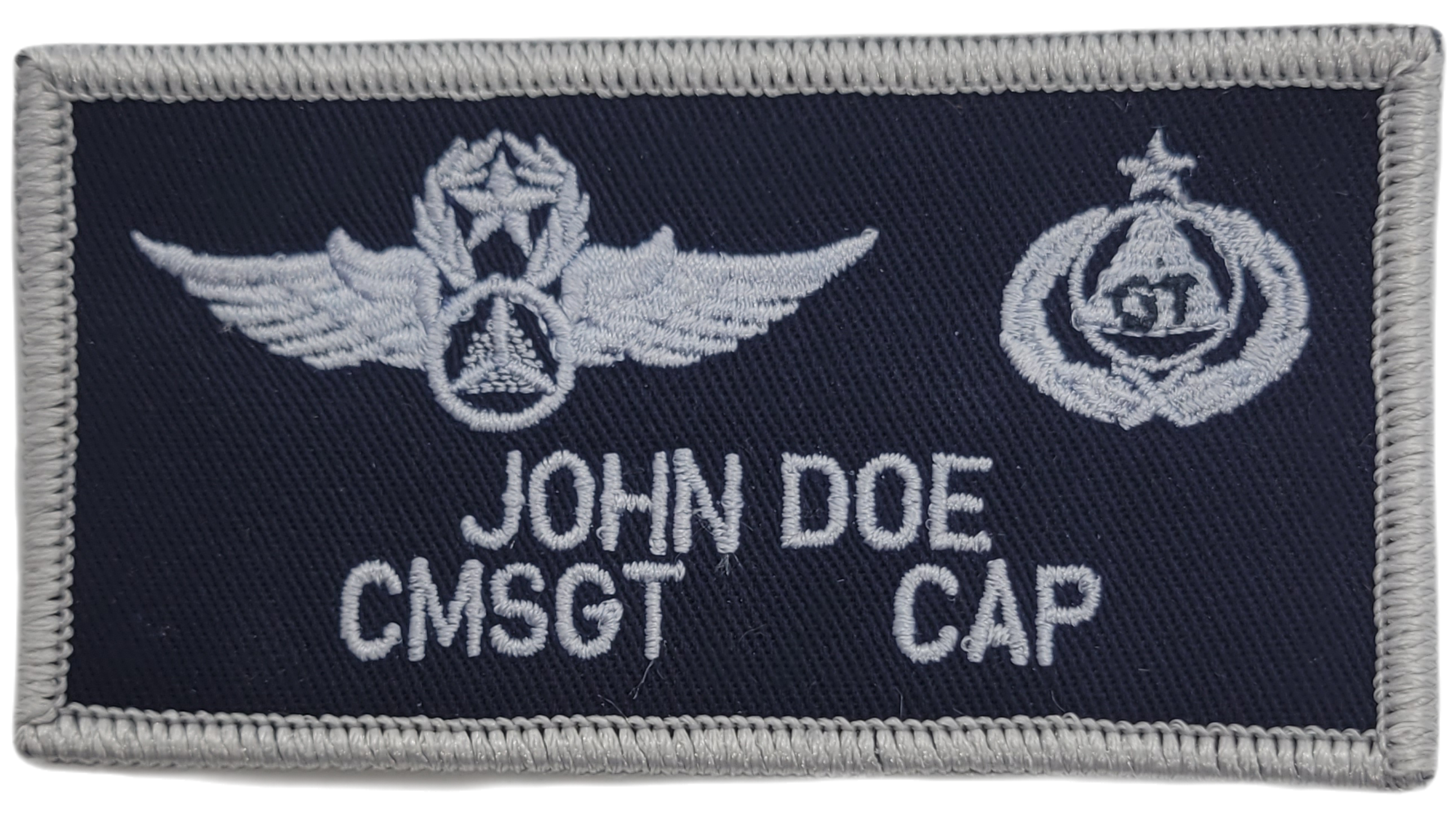 Civil Air Patrol Blue Cloth Name Patch - Dual Emblem
