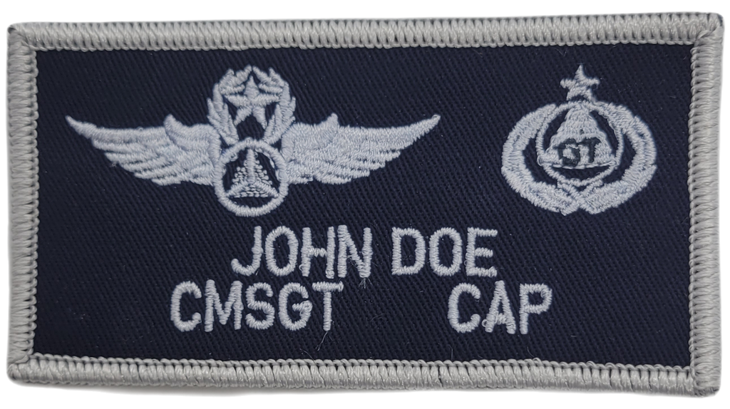 Civil Air Patrol Blue Cloth Name Patch - Dual Emblem