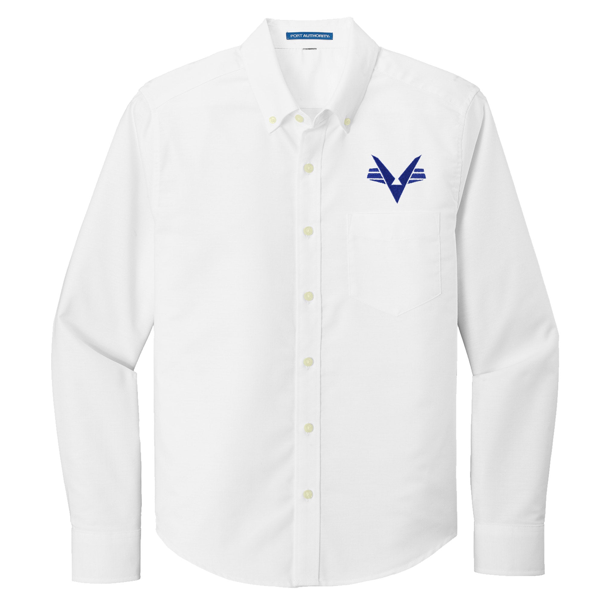 Civil Air Patrol Leisure Shirt: Male Long Sleeve (White) With/Flying V. Small
