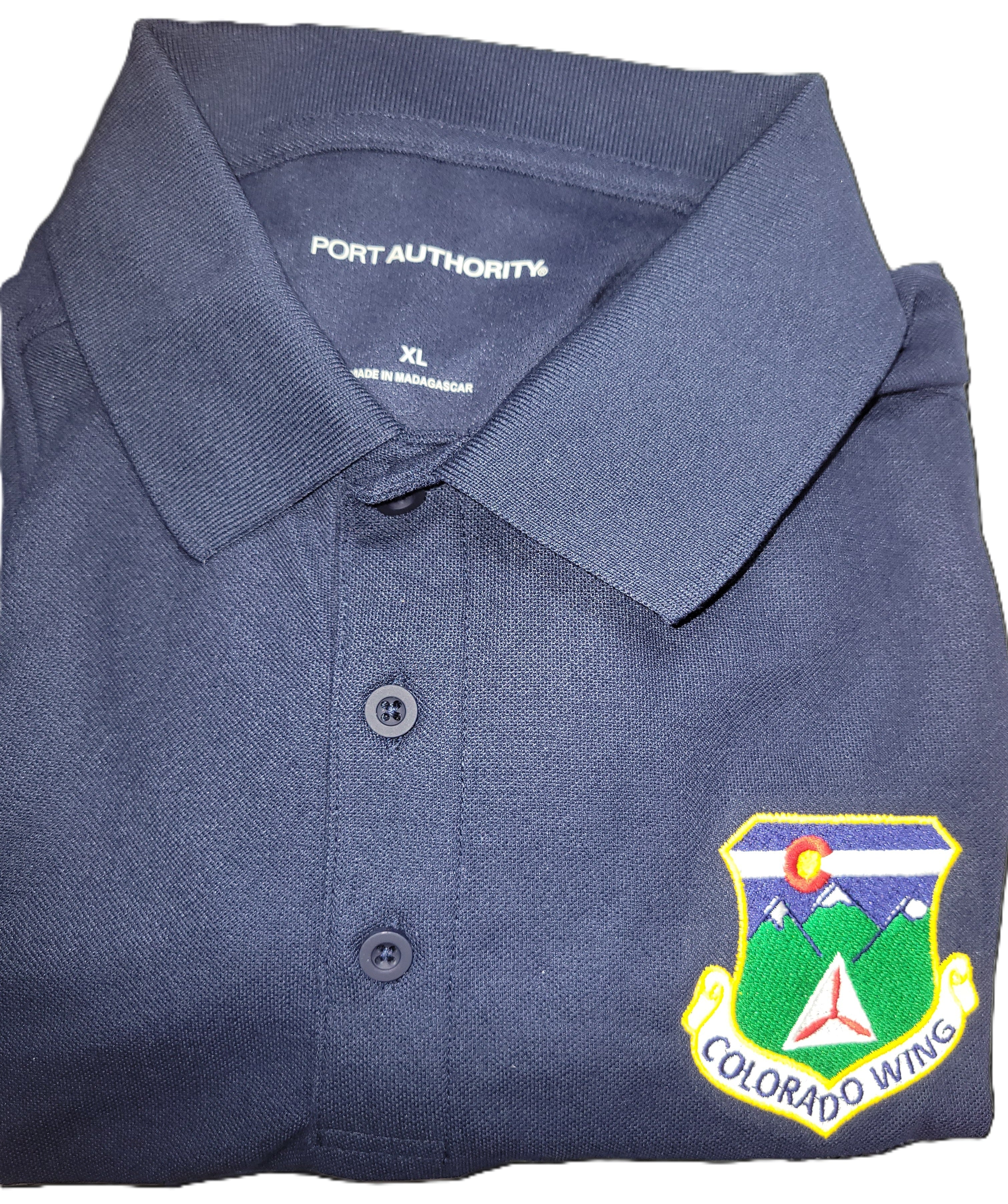 Civil Air Patrol Leisure Shirt: Polo (Navy Blue) with Wing/Region Emb Male