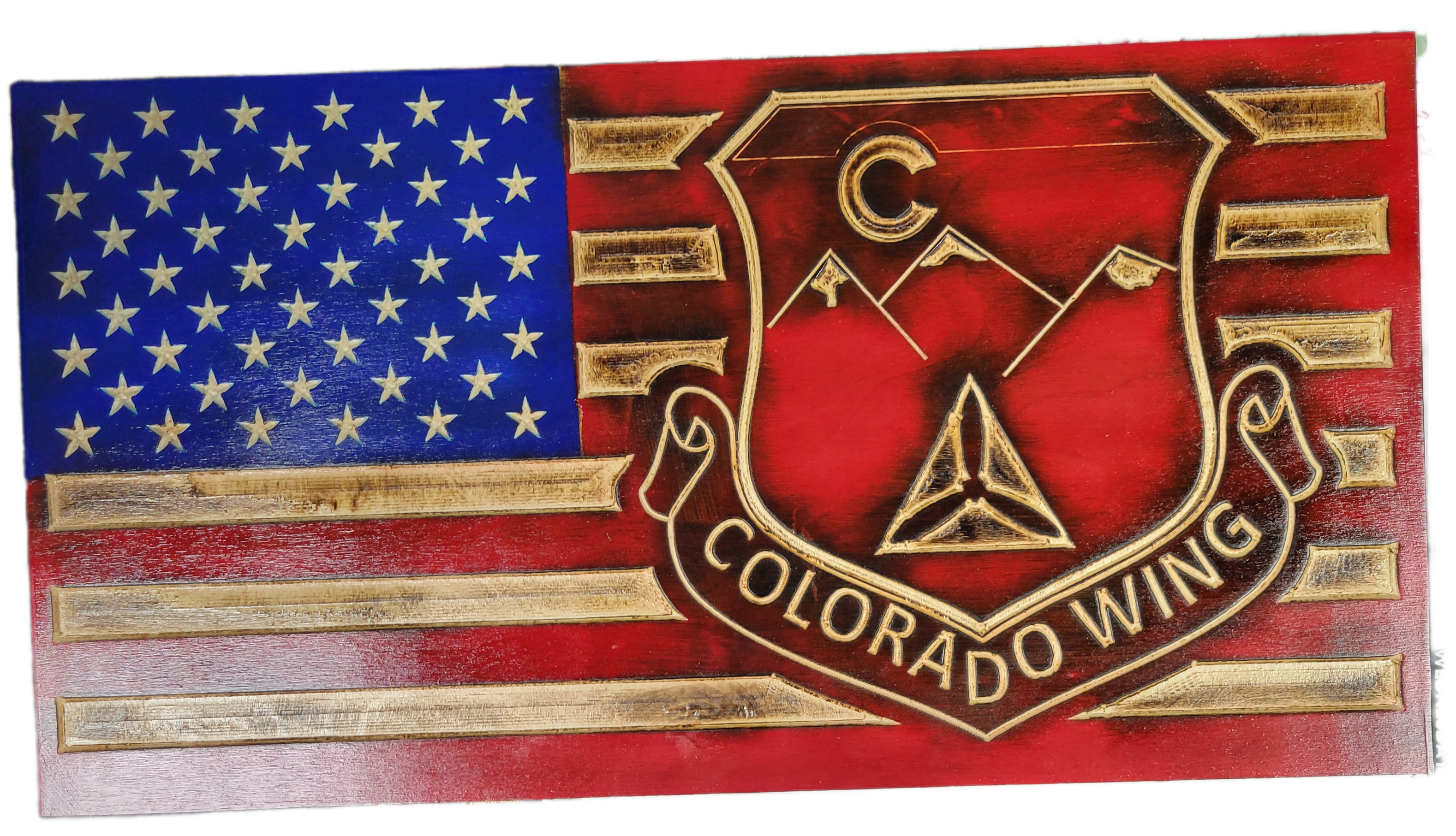 CAP Wooden US Flag with logo