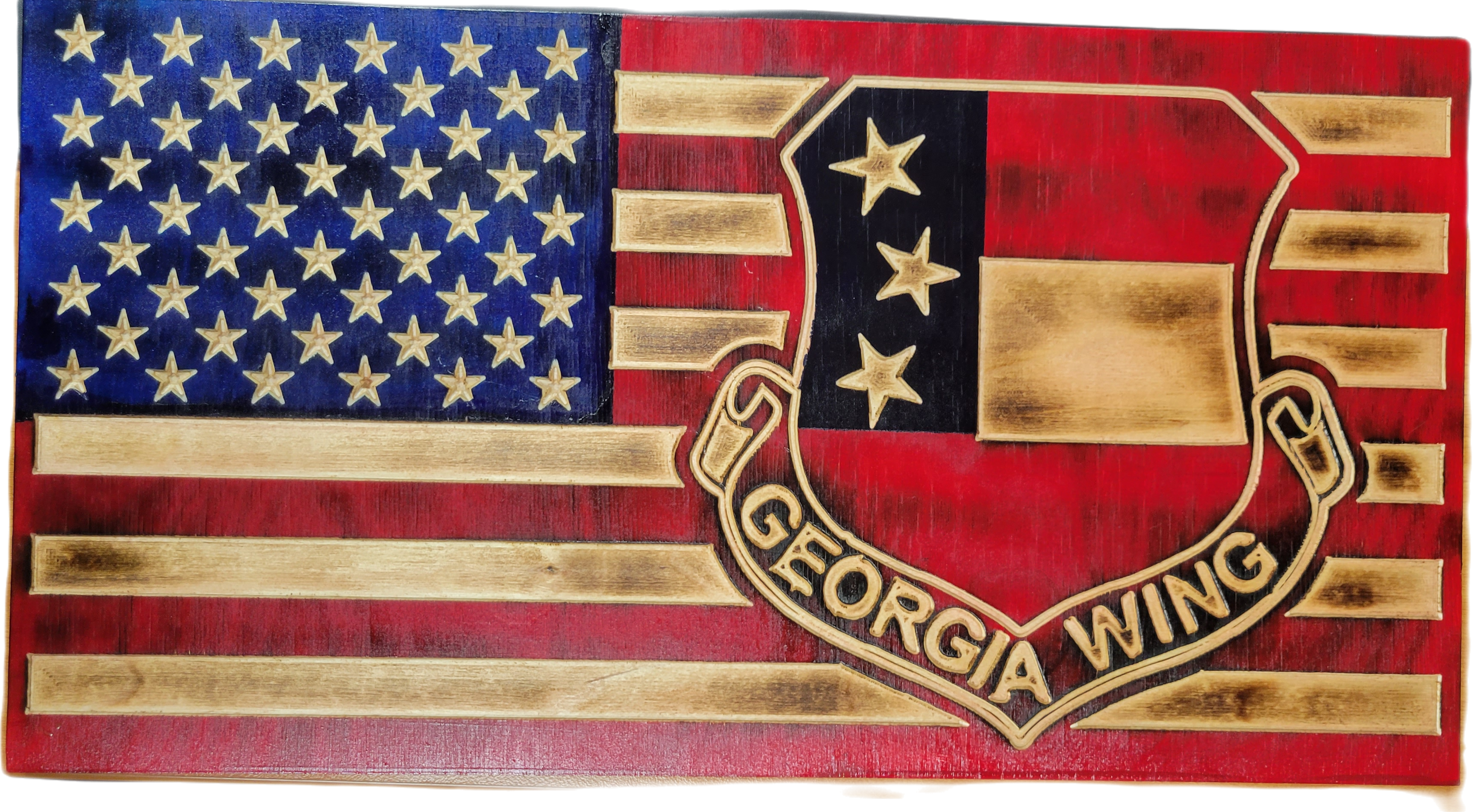 CAP Wooden US Flag with logo