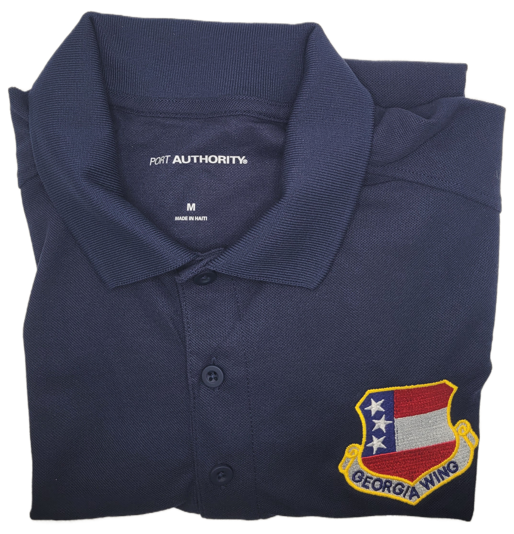 Civil Air Patrol Leisure Shirt: Polo (Navy Blue) with Wing/Region Emb Male