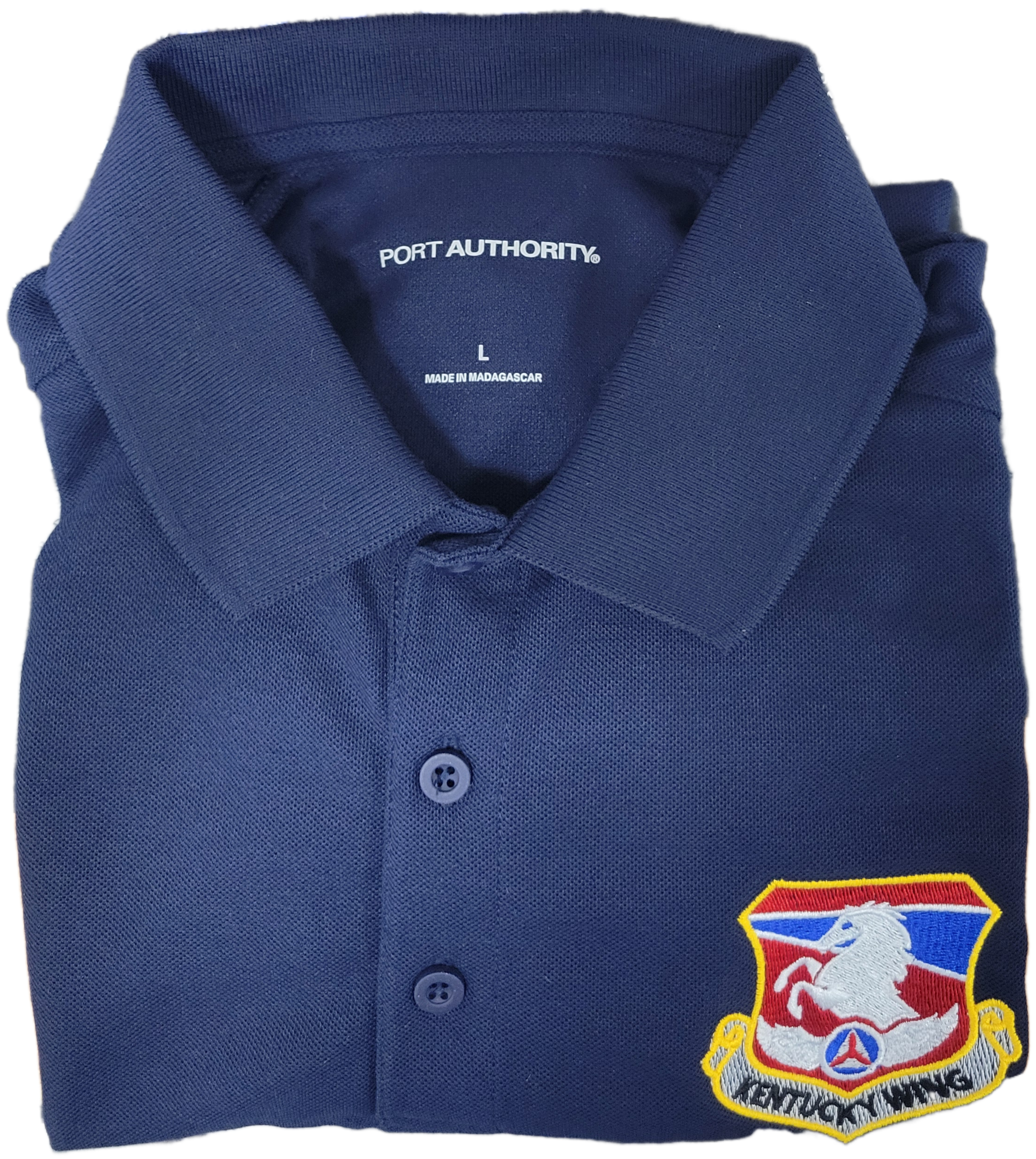 Civil Air Patrol Leisure Shirt: Polo (Navy Blue) with Wing/Region Emb Male