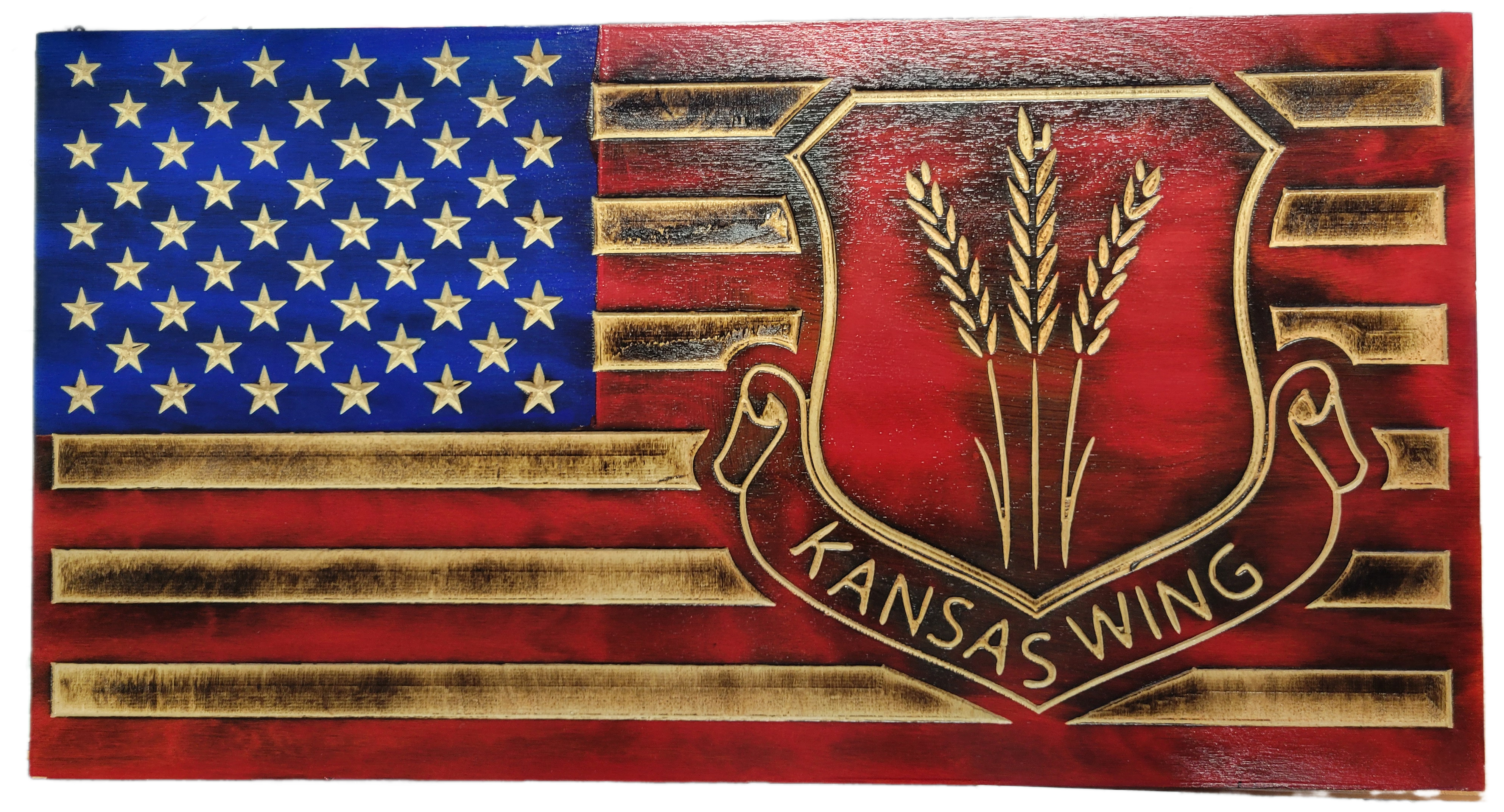 CAP Wooden US Flag with logo