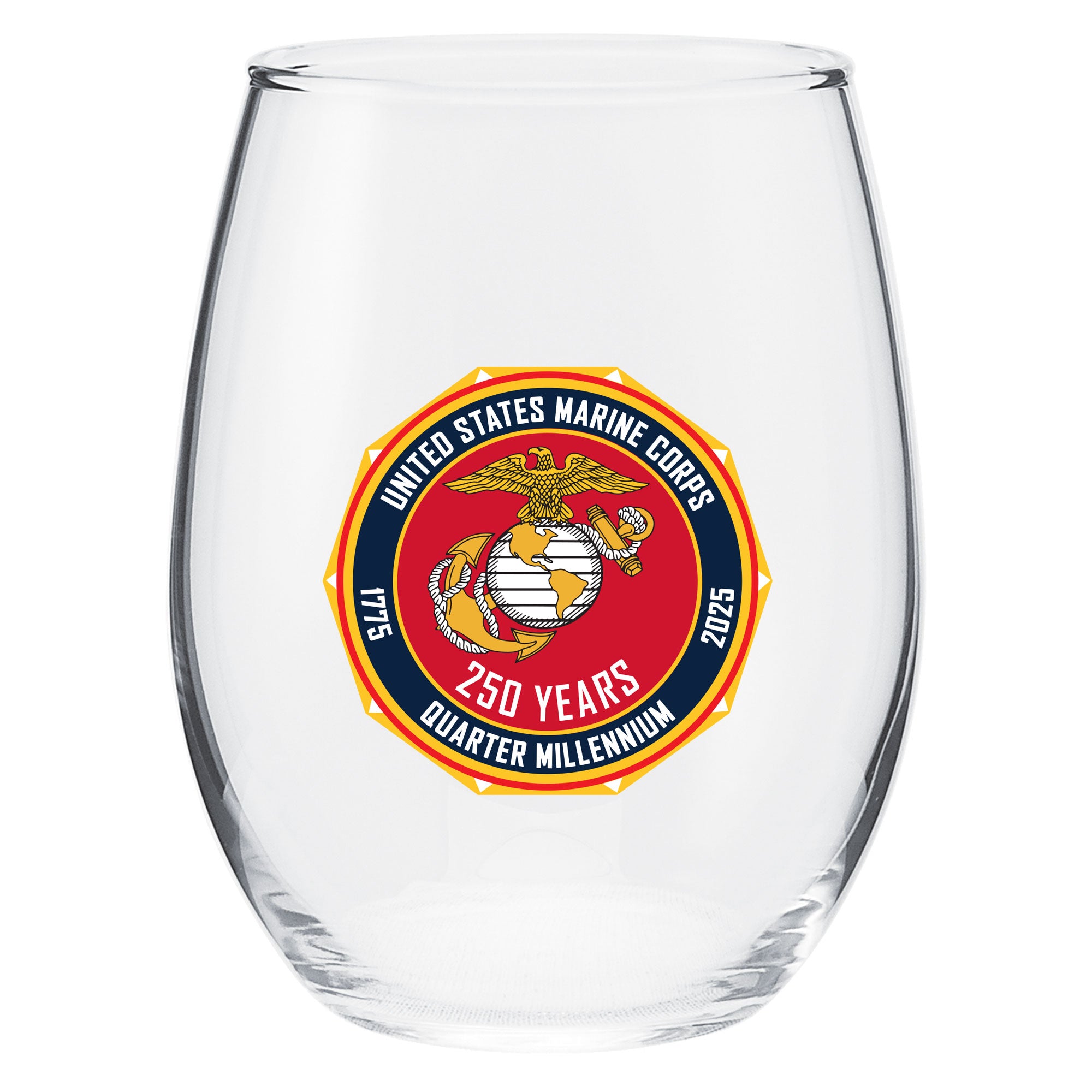 Marine Corps 250th: 17oz Wine Glass Stemless