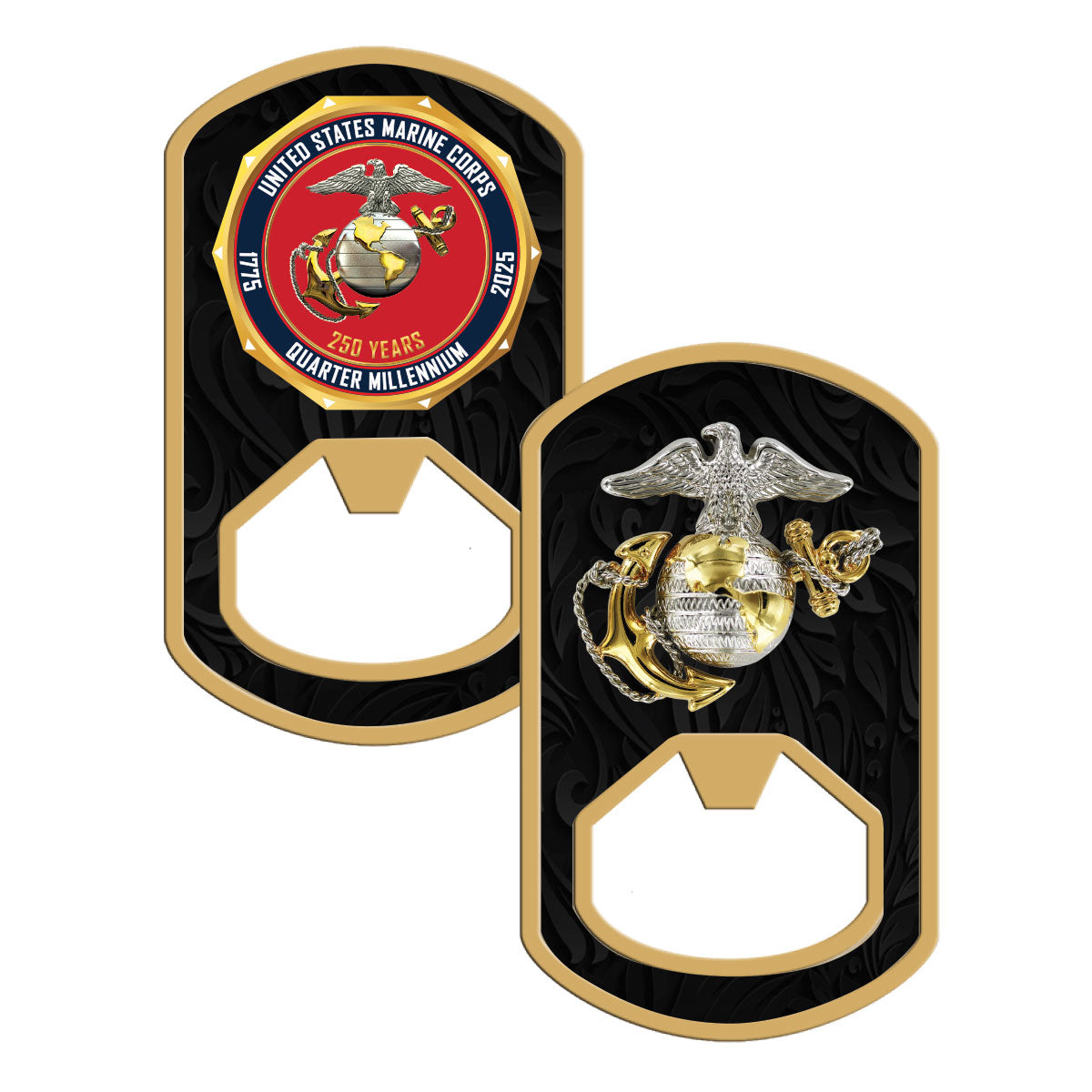 Marine Corps 250th: 2.25" Coin Bottle Opener