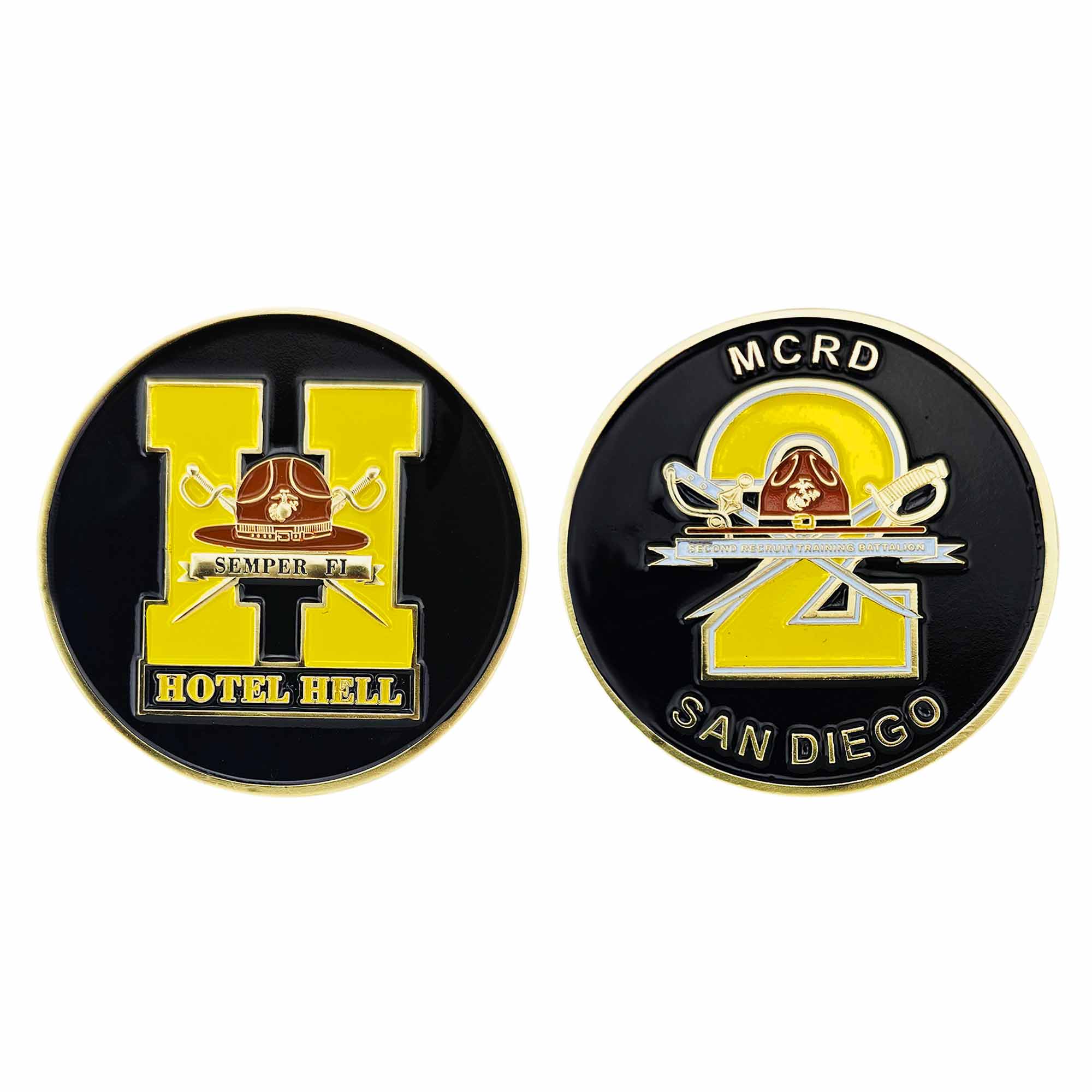 Marine Corps Coin: 2" Marine Corps Recruit Depot San Diego 2nd Battalion Hotel Company