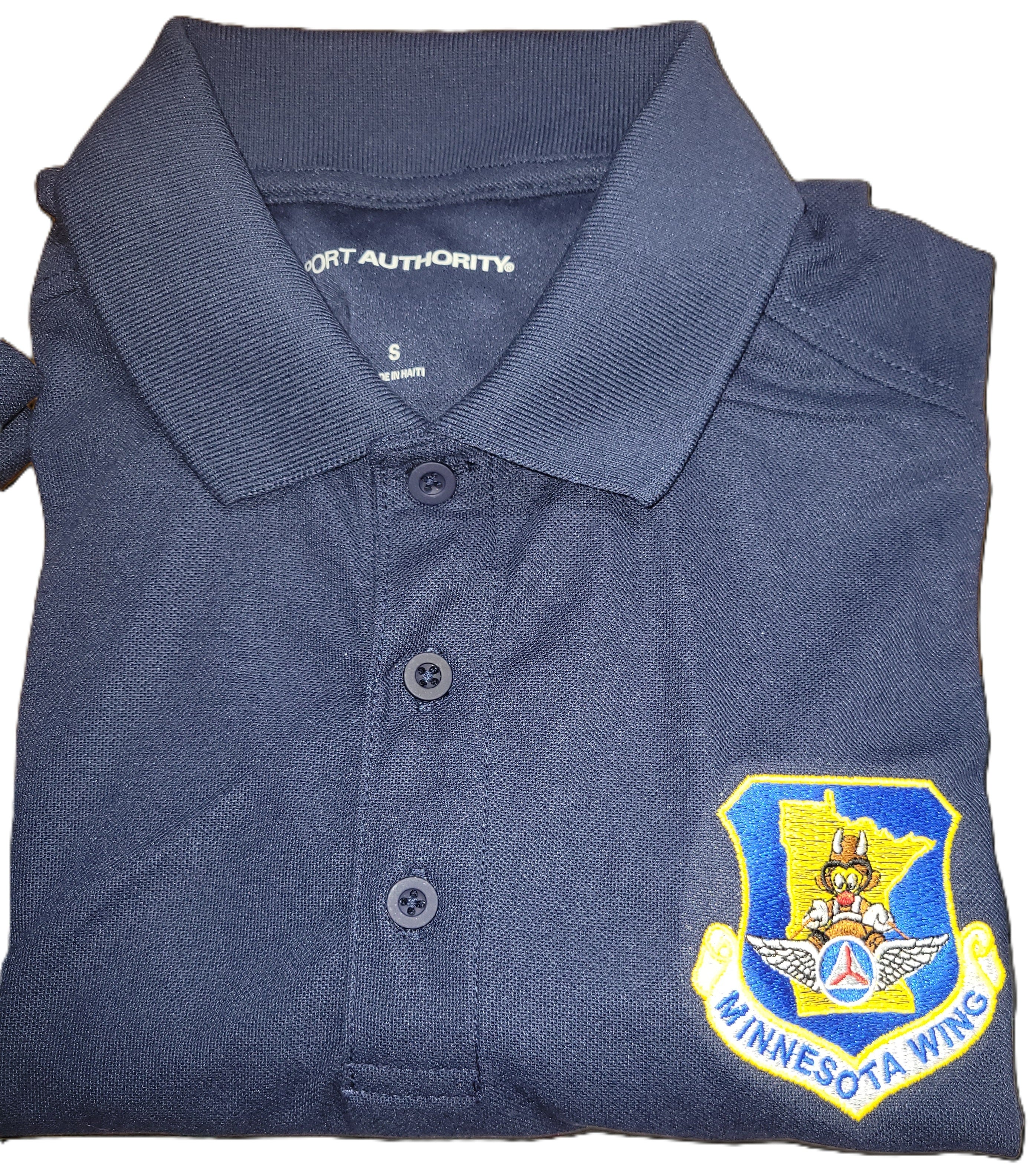 Civil Air Patrol Leisure Shirt: Polo (Navy Blue) with Wing/Region Emb Male