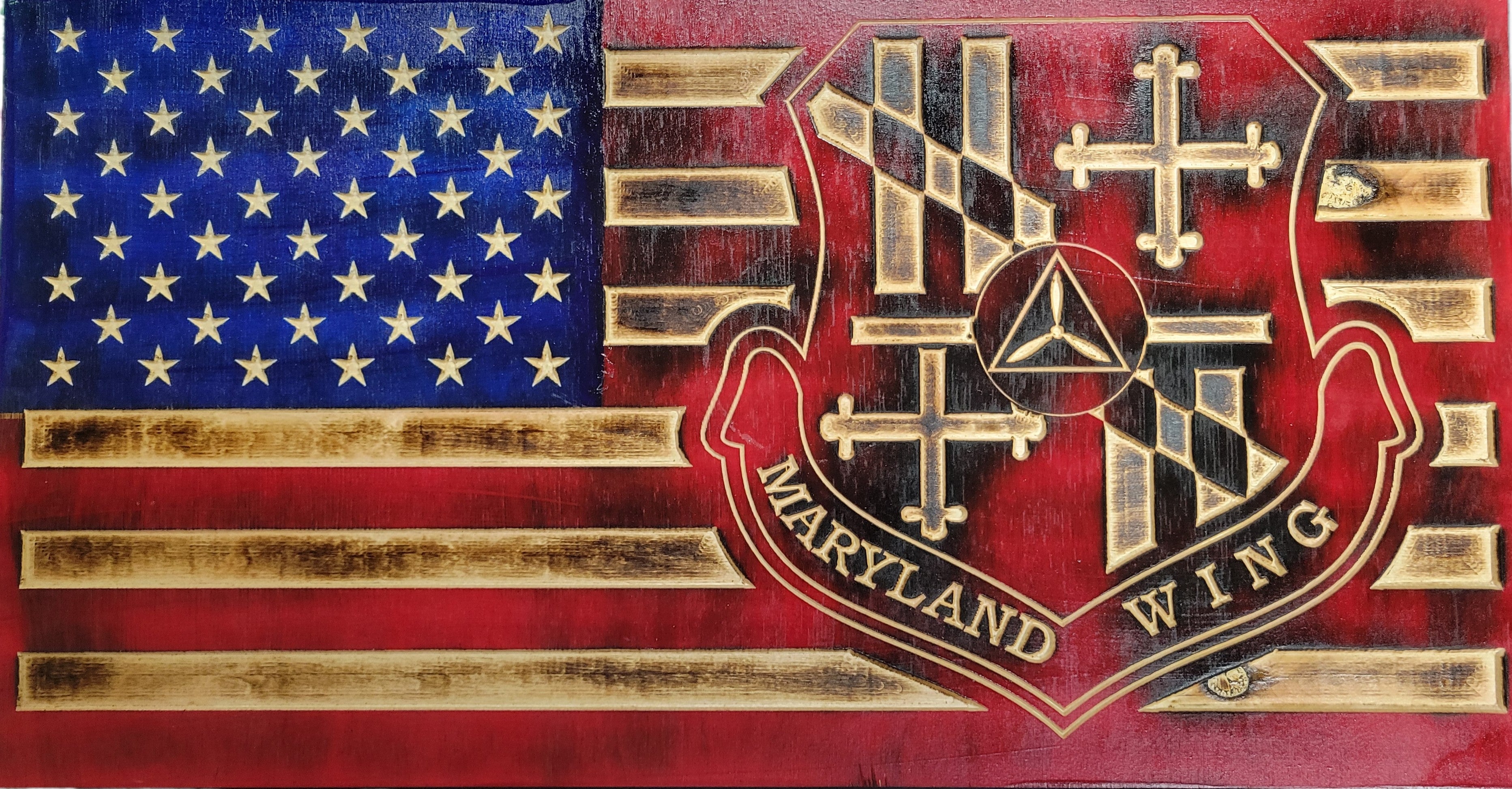 CAP Wooden US Flag with logo