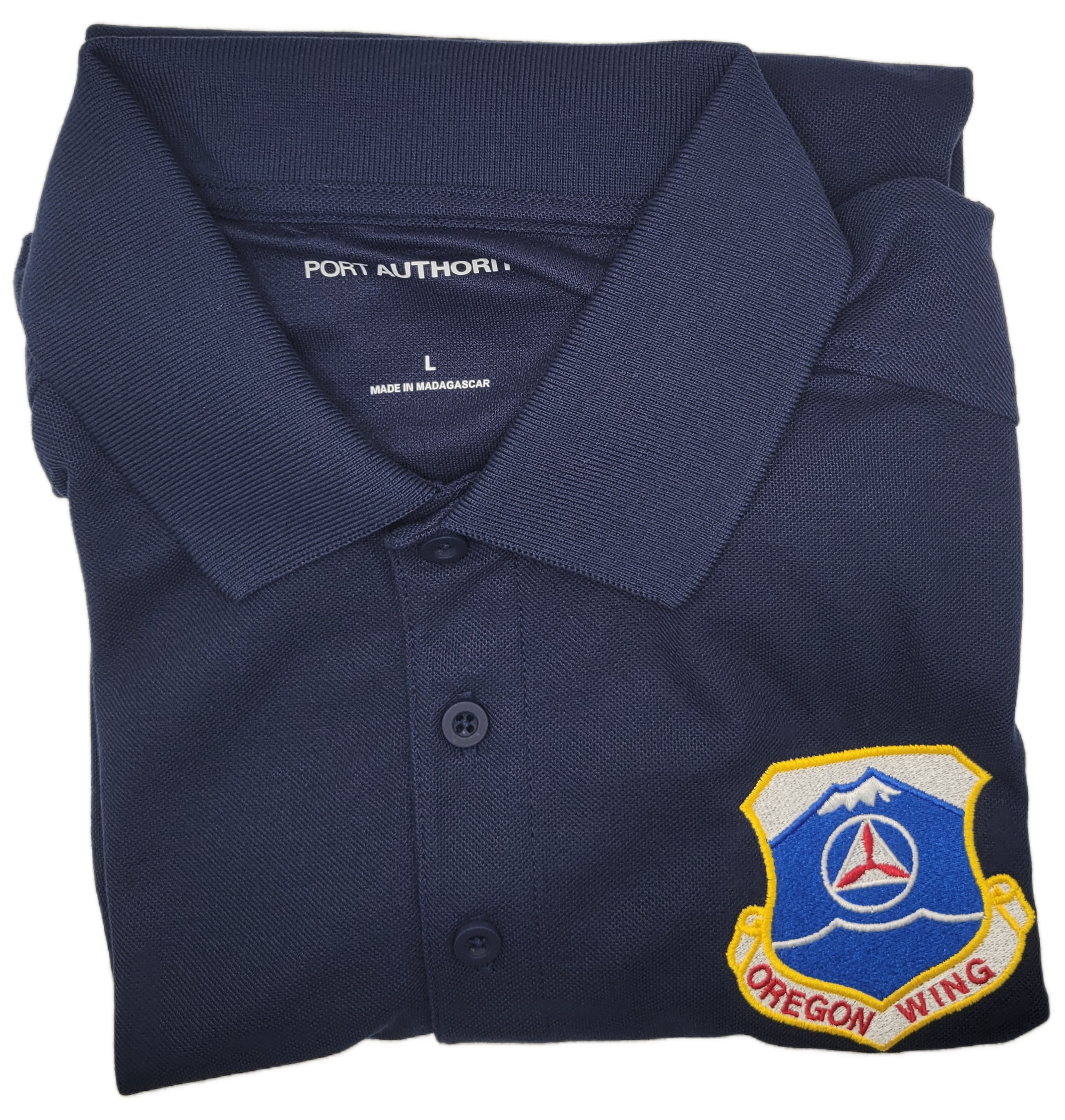Civil Air Patrol Leisure Shirt: Polo (Navy Blue) with Wing/Region Emb Male