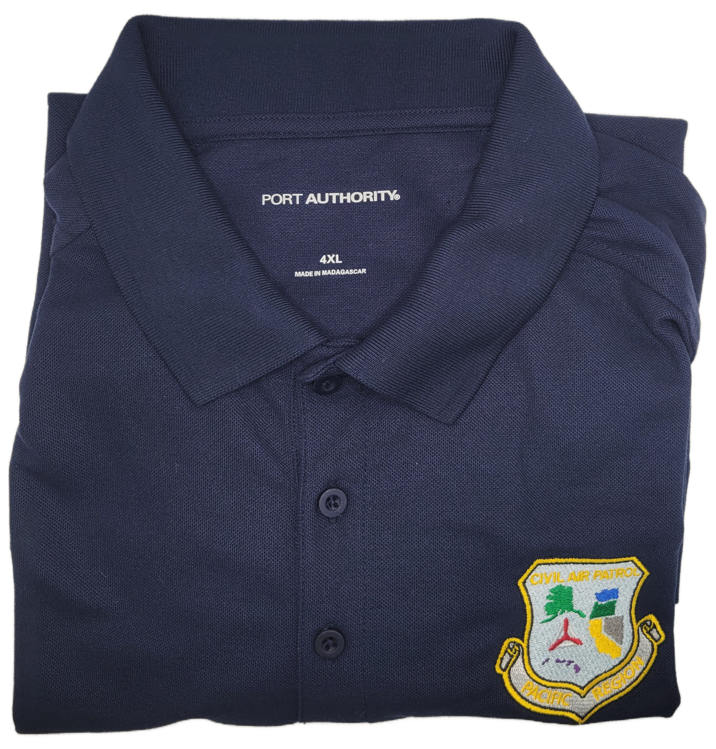 Civil Air Patrol Leisure Shirt: Polo (Navy Blue) with Wing/Region Emb Male
