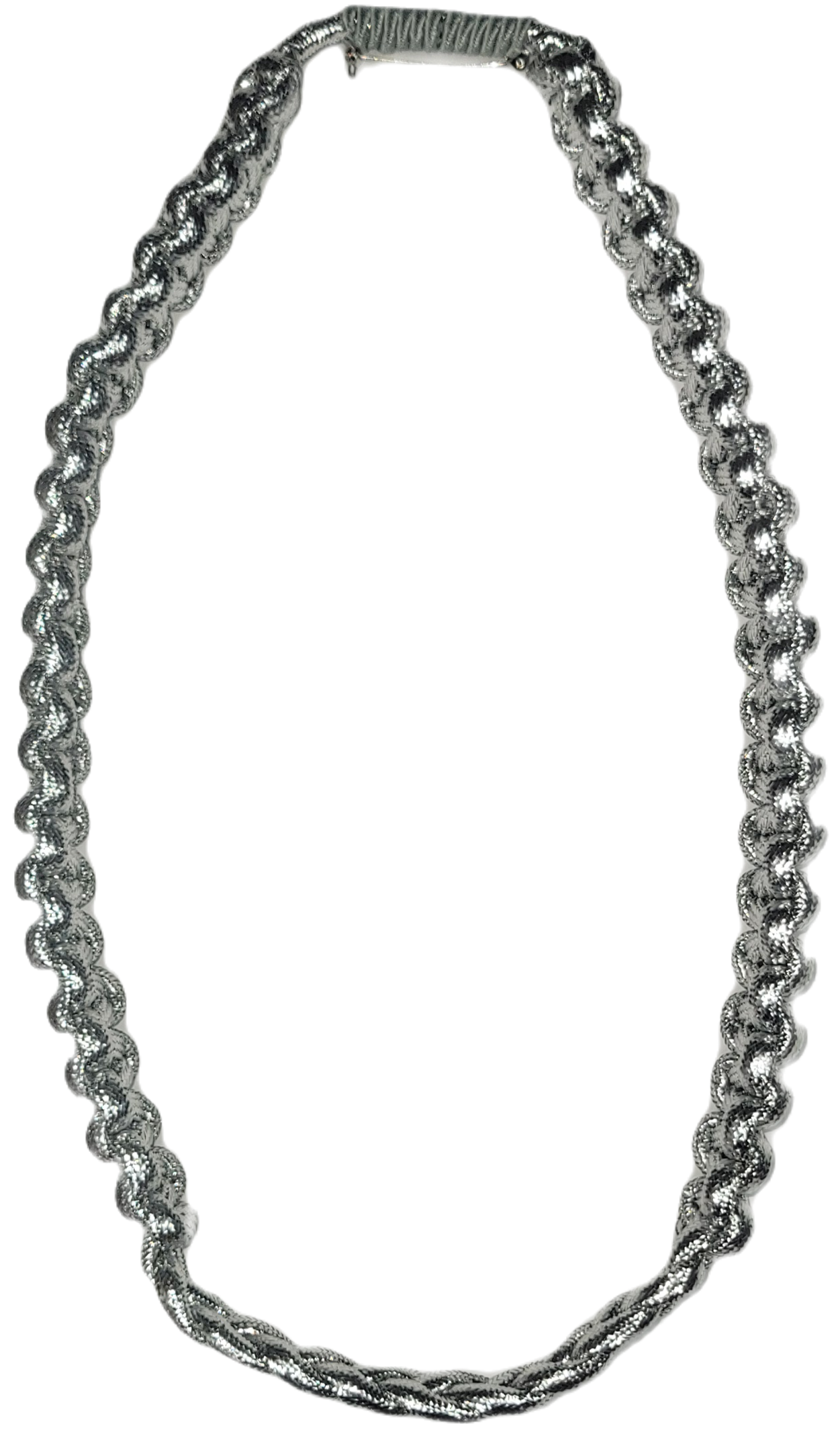 Shoulder Cord: 2723 Interwoven Silver Nylon