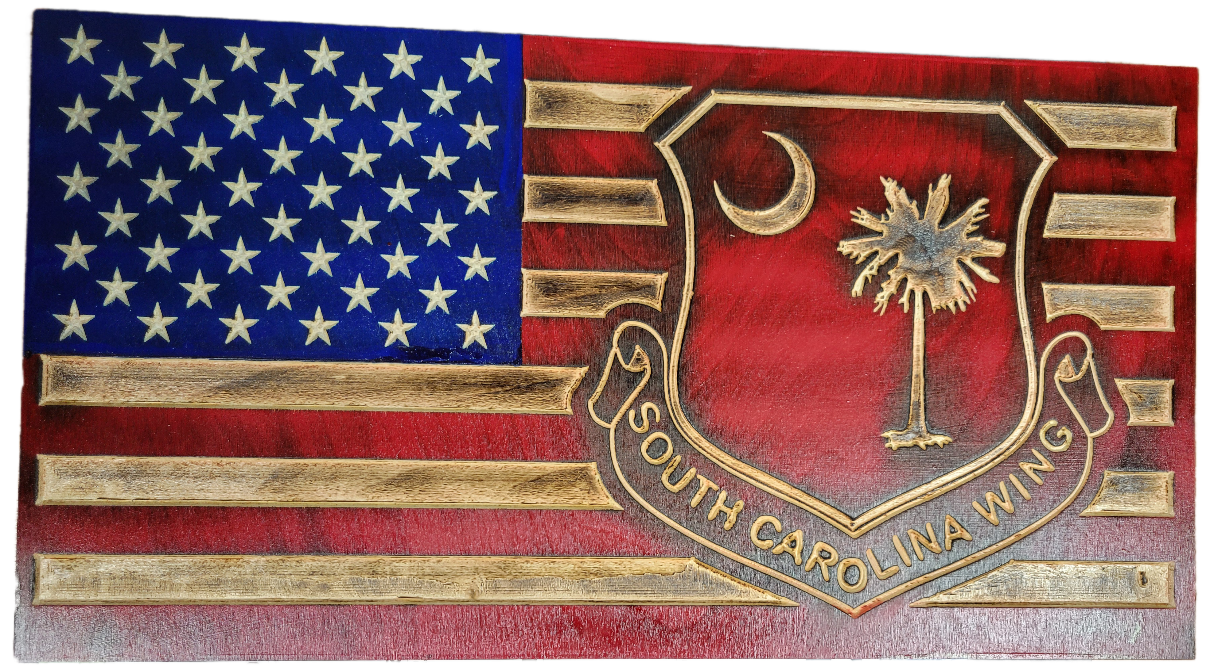 CAP Wooden US Flag with logo