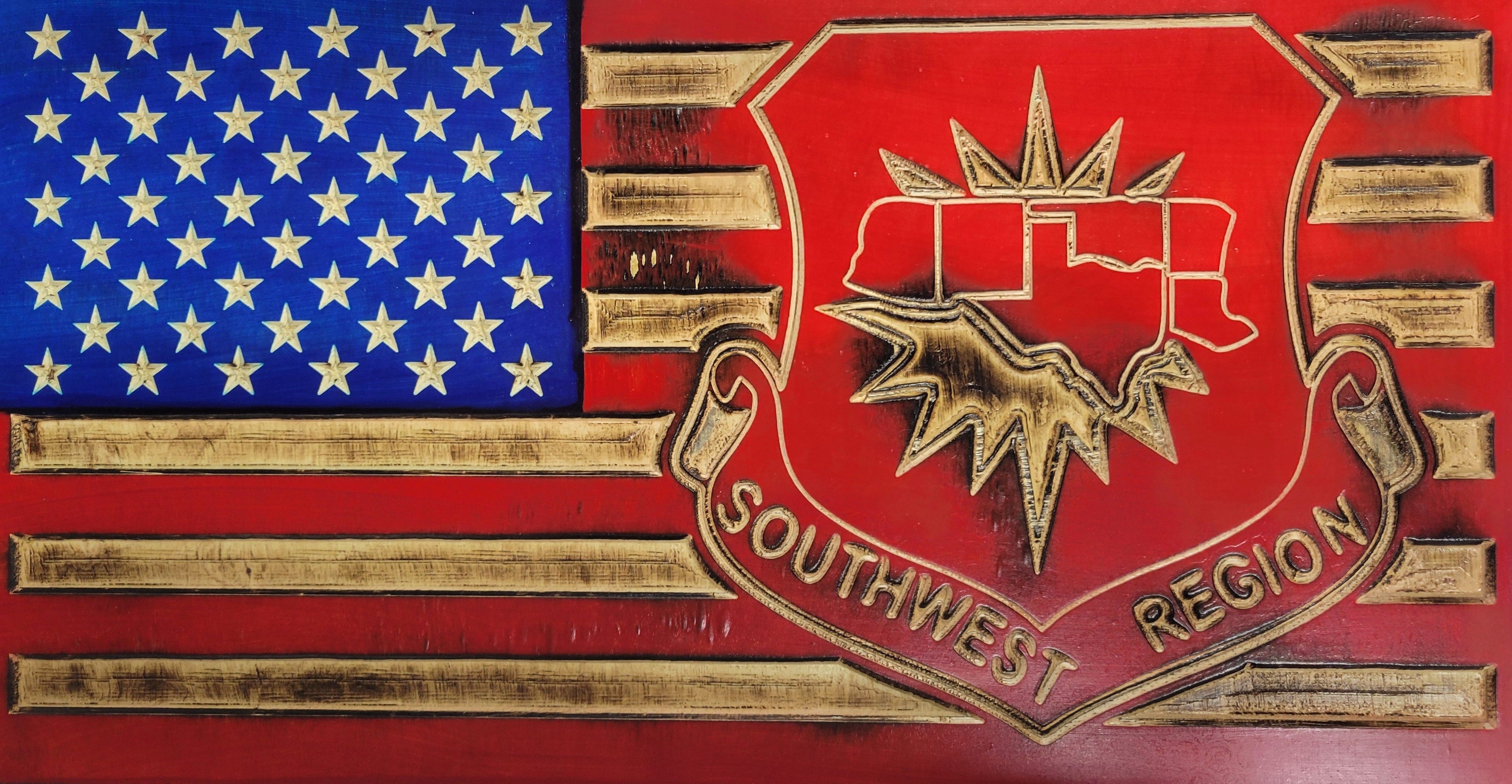 CAP Wooden US Flag with logo