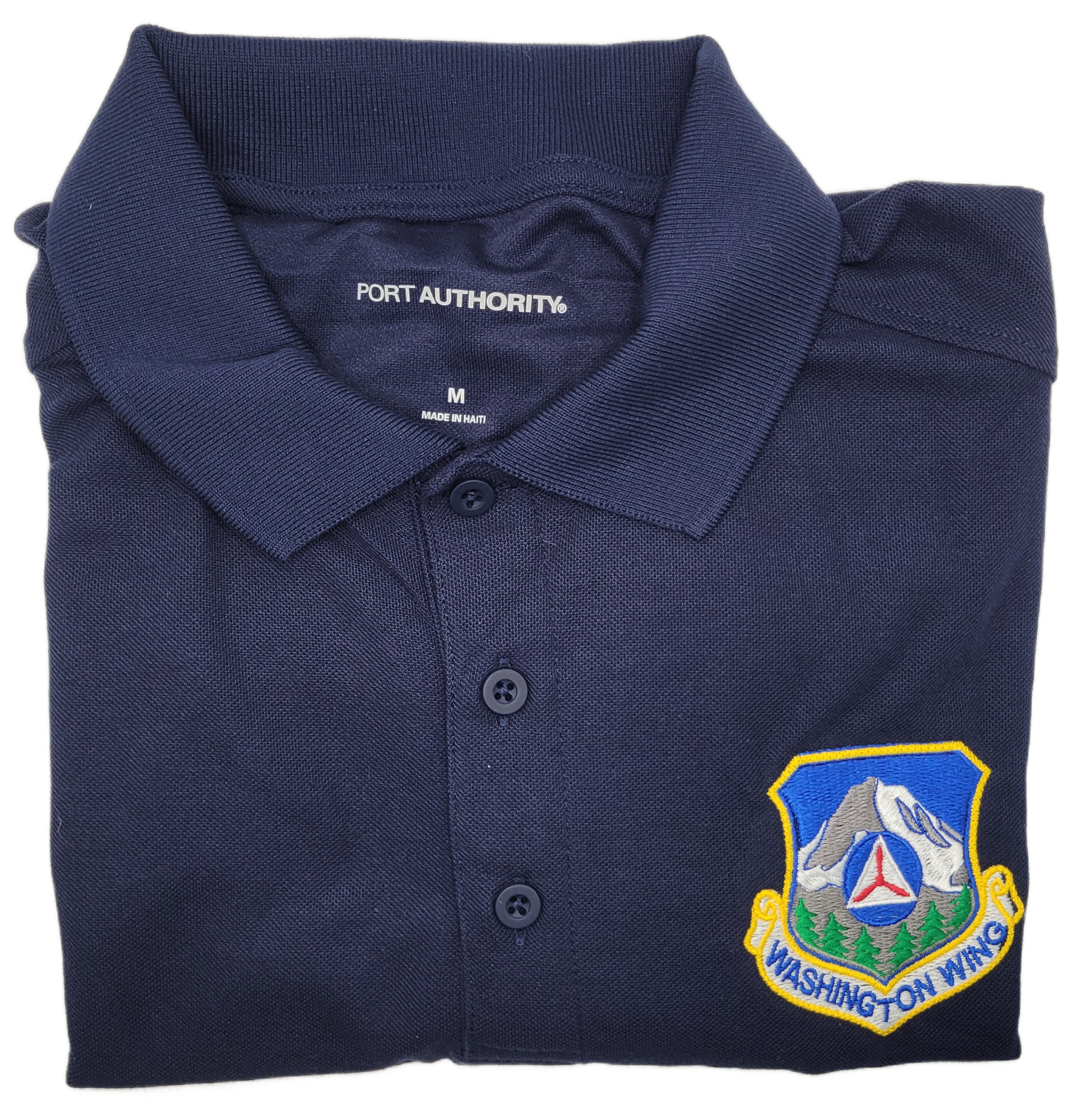 Civil Air Patrol Leisure Shirt: Polo (Navy Blue) with Wing/Region Emb Male