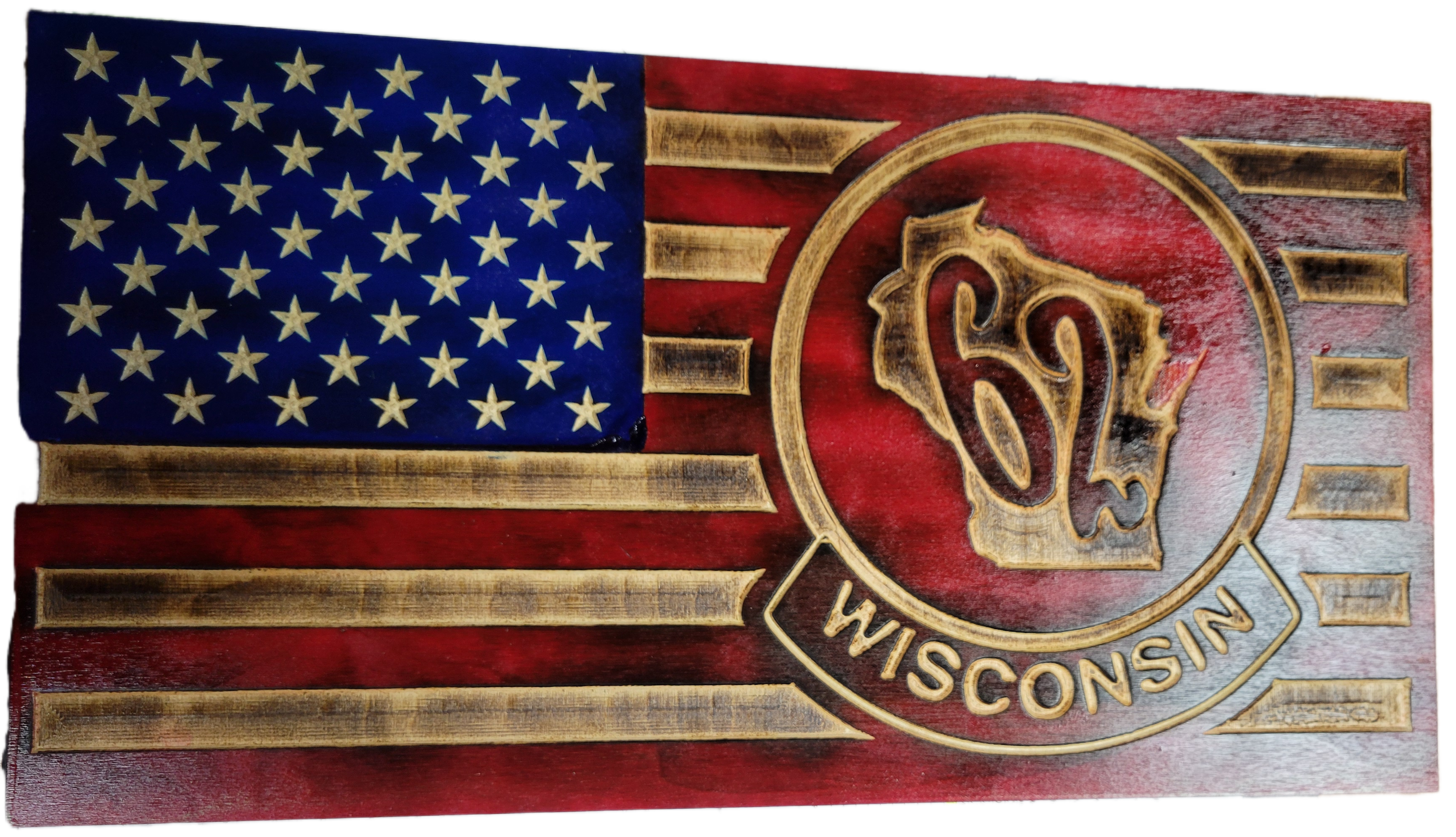 CAP Wooden US Flag with logo