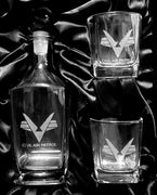 Civil Air Patrol: Glassware CAP Liquor Decanter set with etched logo