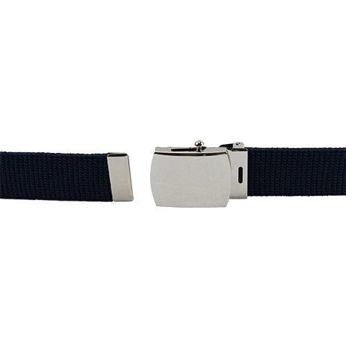Civil Air Patrol 1" Belt: 1" Blue Elastic Silver Mirror Buckle/Tip