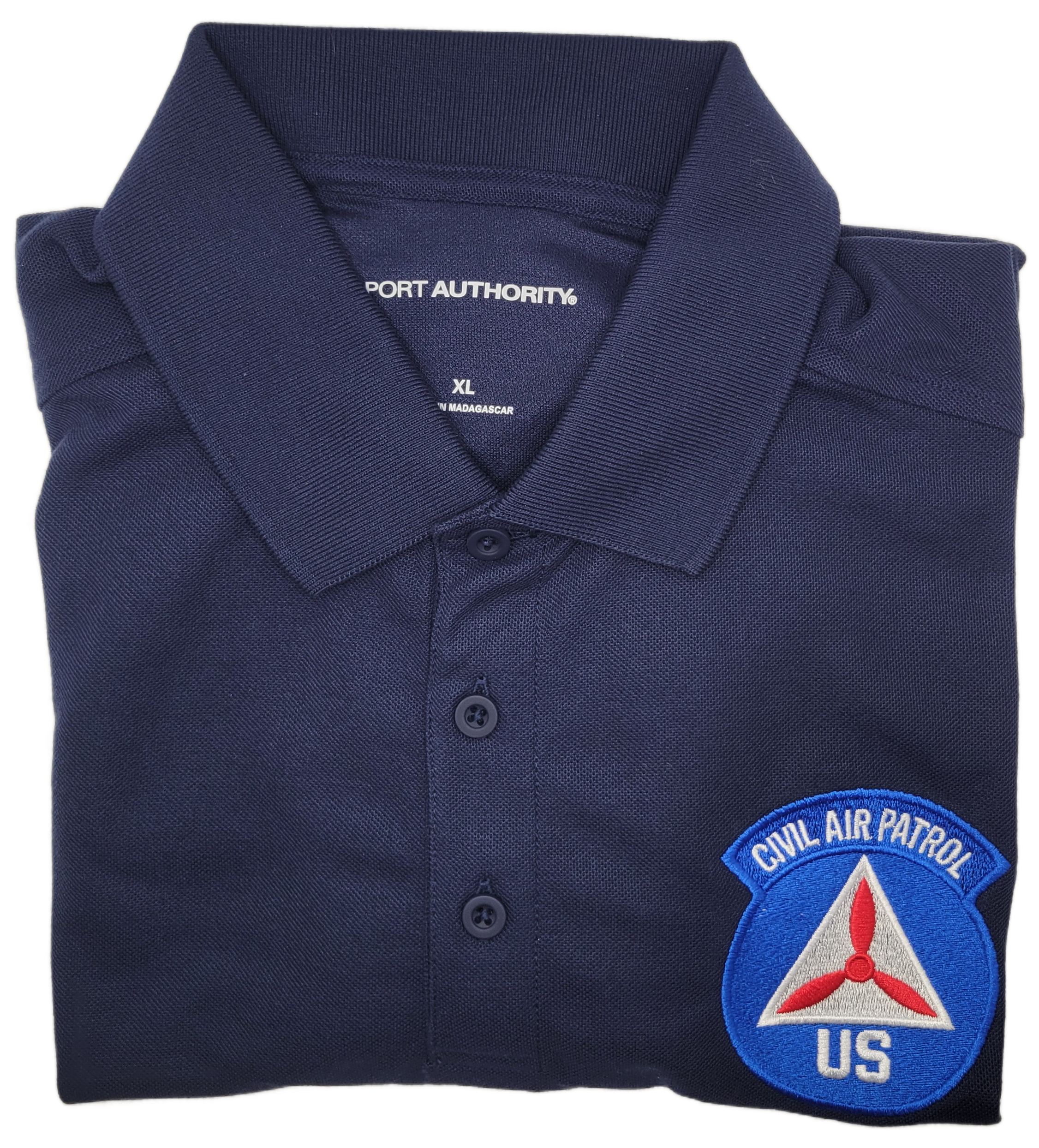 Civil Air Patrol Leisure Shirt: Polo (Navy Blue) with Wing/Region Emb Male