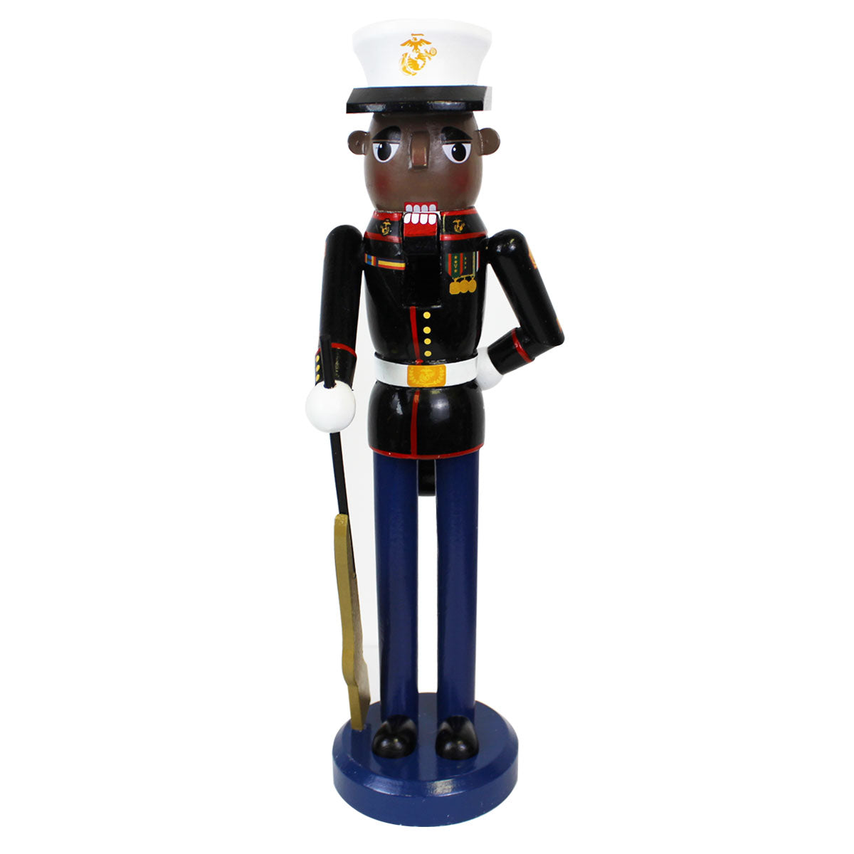Marine Corps 12" Nutcracker African American "Parade Rest"