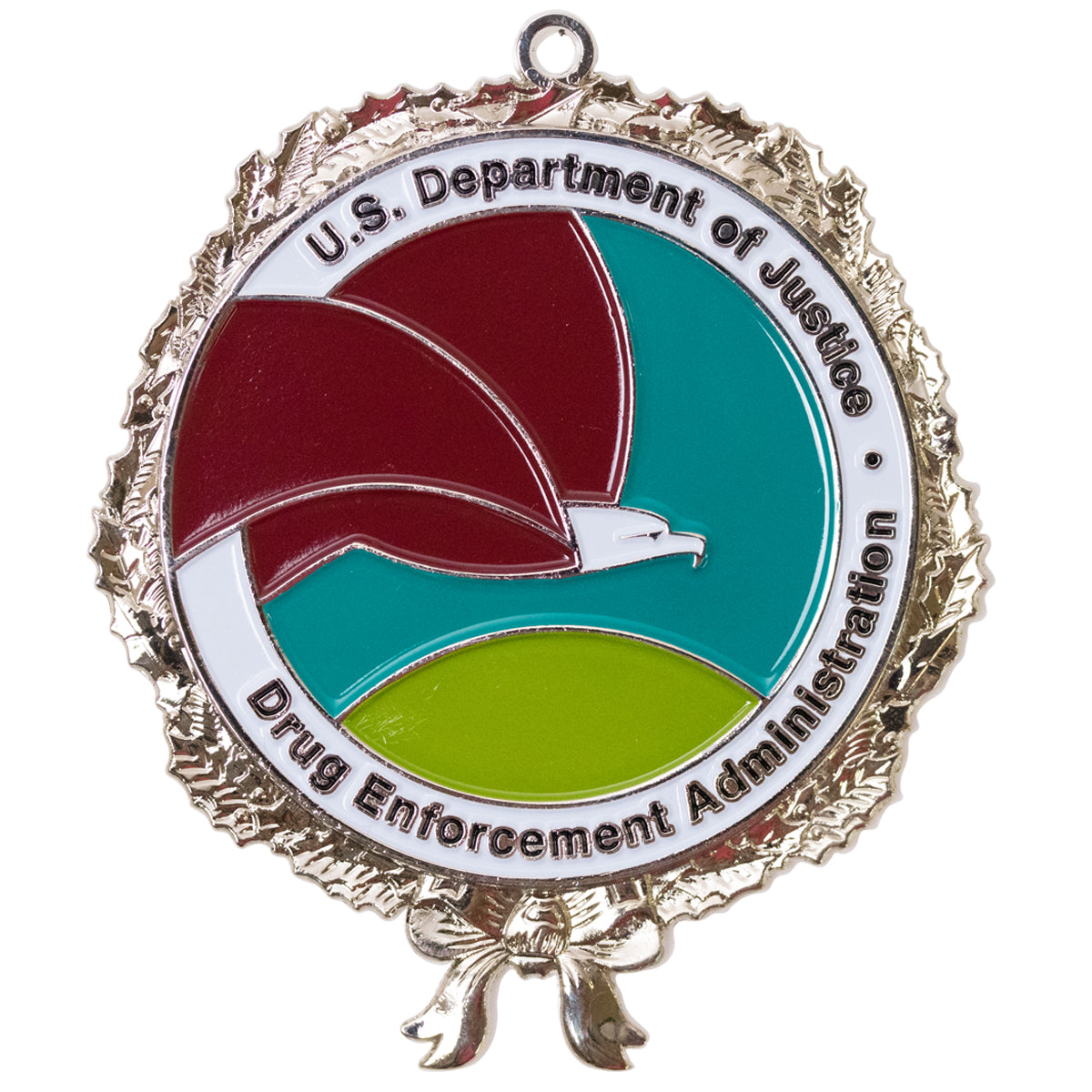 Ornament: 3" Silver Wreath DEA