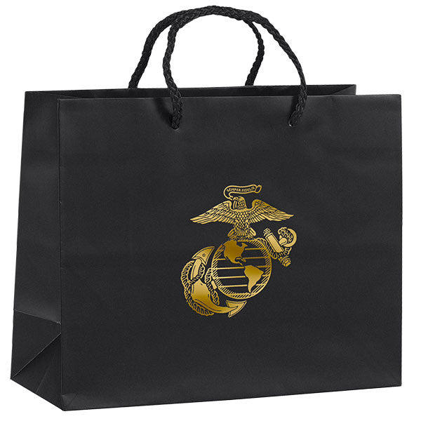 Gift Bag: BLACK WITH GOLD FOIL EGA