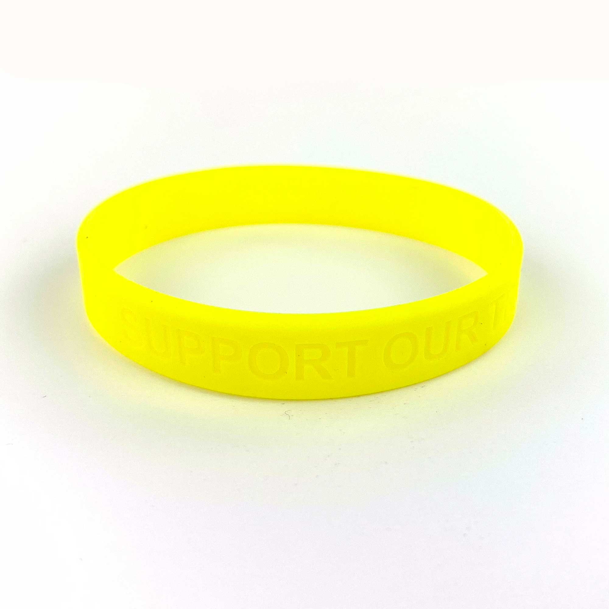 Bracelet: Yellow Silicone - "Support Our Troops"