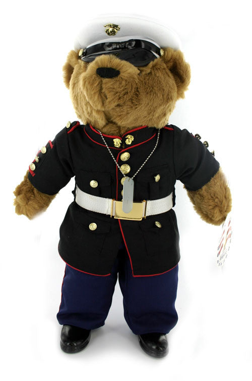 Marine Corps Enlisted Dress Blue Uniform Plush Bear 10"