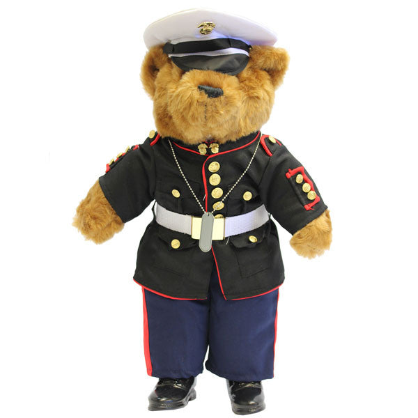 Marine Corps Enlisted Dress Blue Uniform Plush Bear 21"